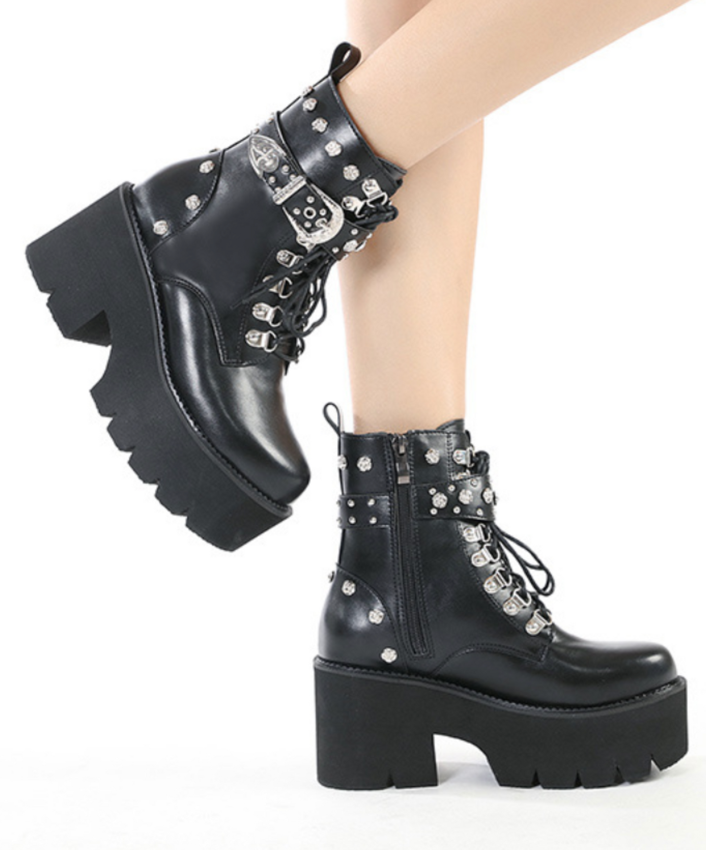 gorgeous metal part decoration boots EN2313