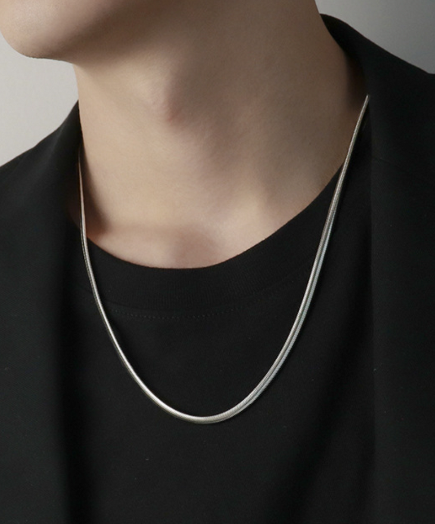 simple titanium snake bone necklace EN1593
