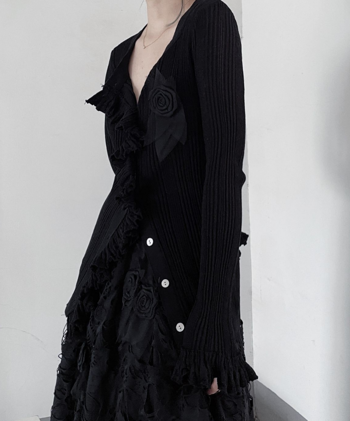 【style47】dark mode outfit set EN1624(cardigan +skirt set)