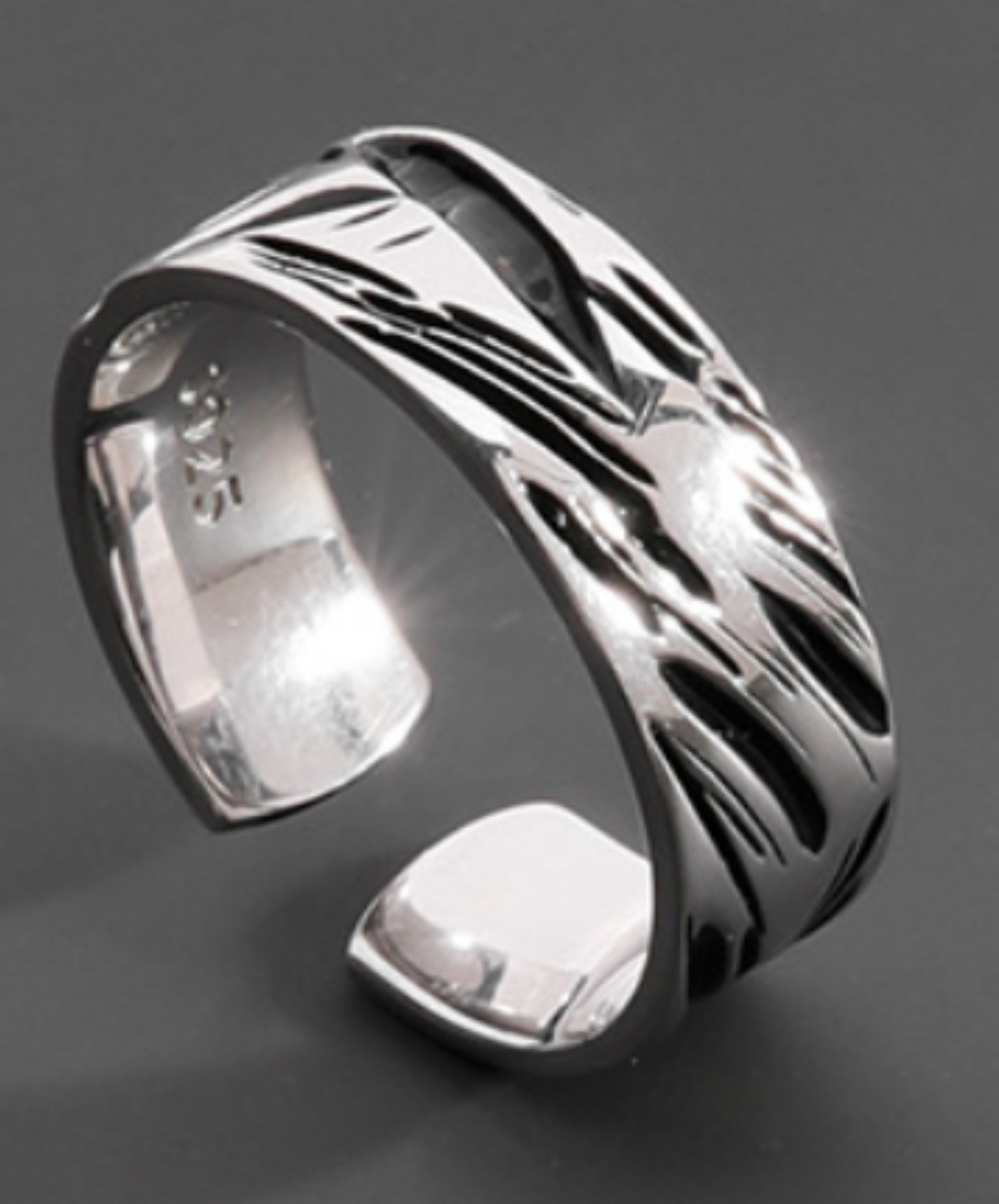 random damage design free size ring EN2346