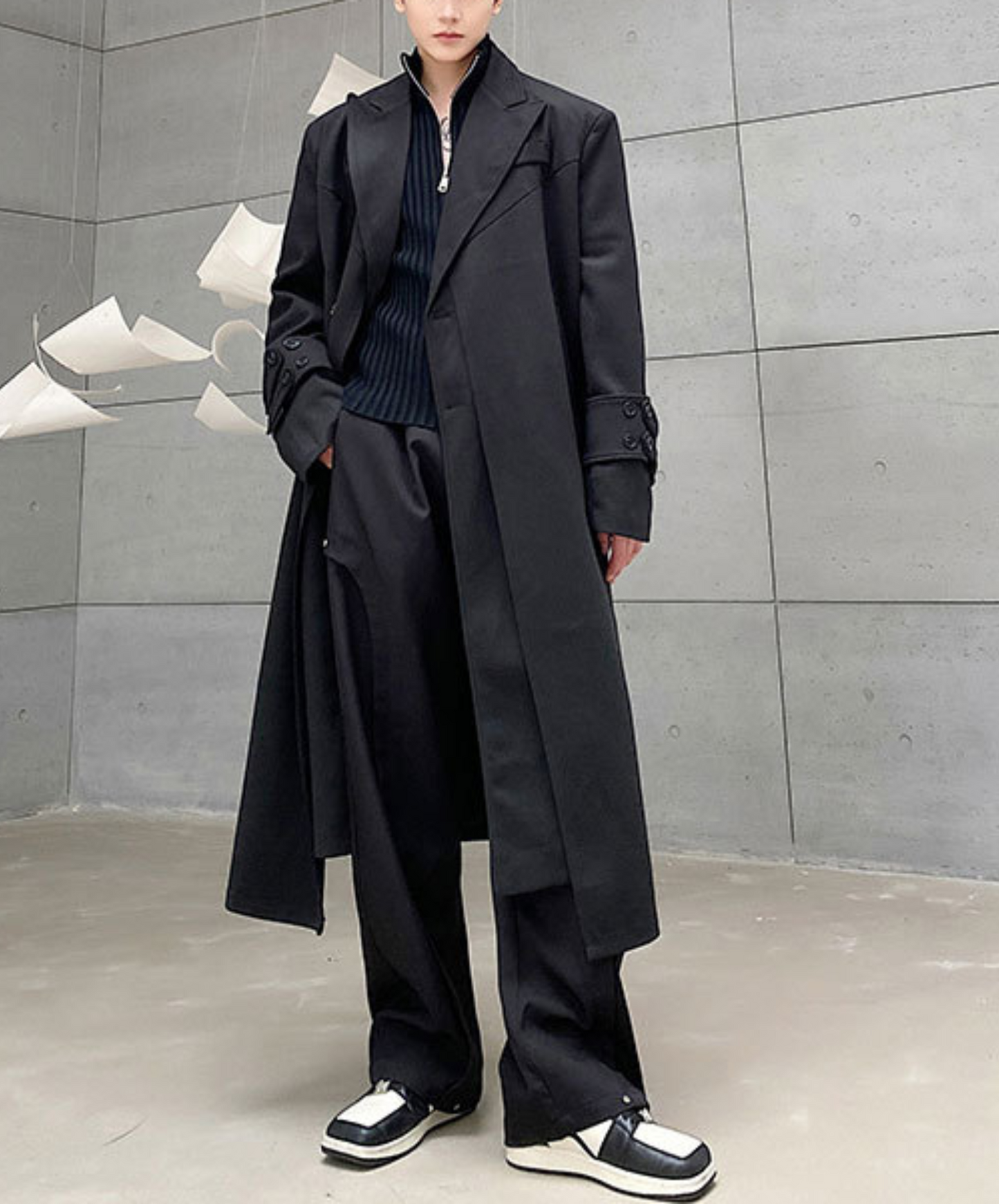 【style39】dark mode outfit set EN1412( coat+ pants set)
