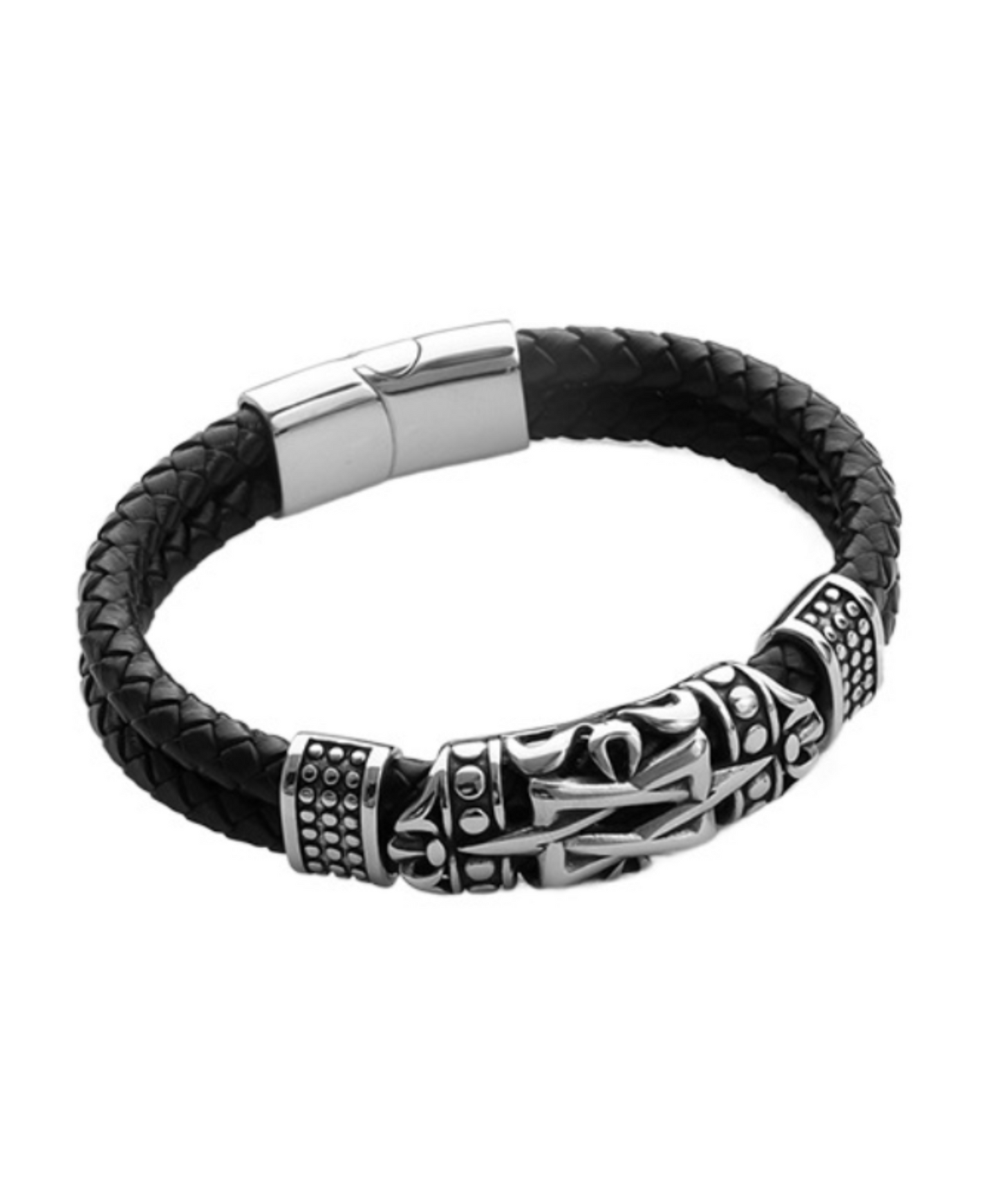 hexagram motif mixed materials bracelet EN2297