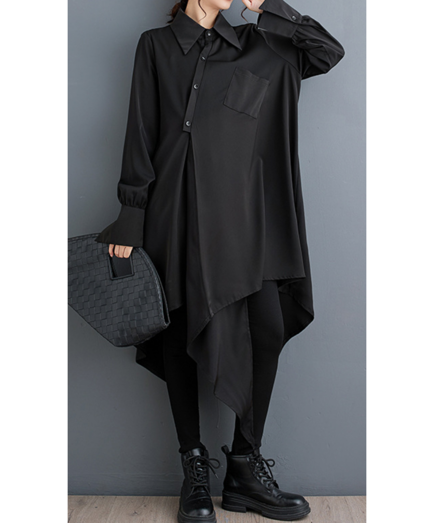 asymmetric irregular design dress long shirt EN1659