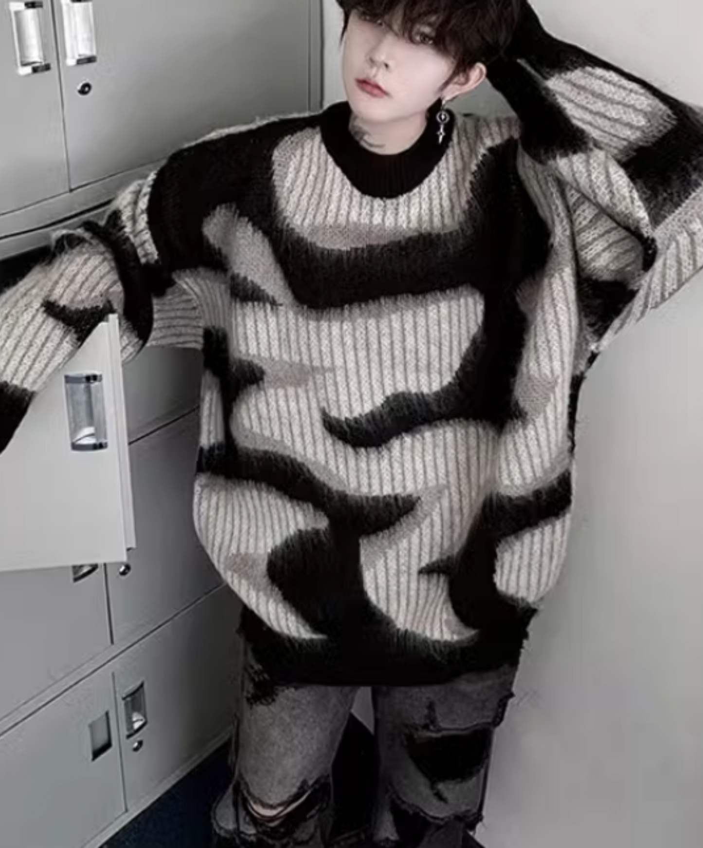 monotone marble sweater EN1873