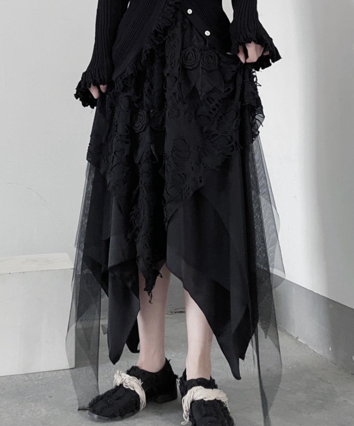 【style47】dark mode outfit set EN1624(cardigan +skirt set)