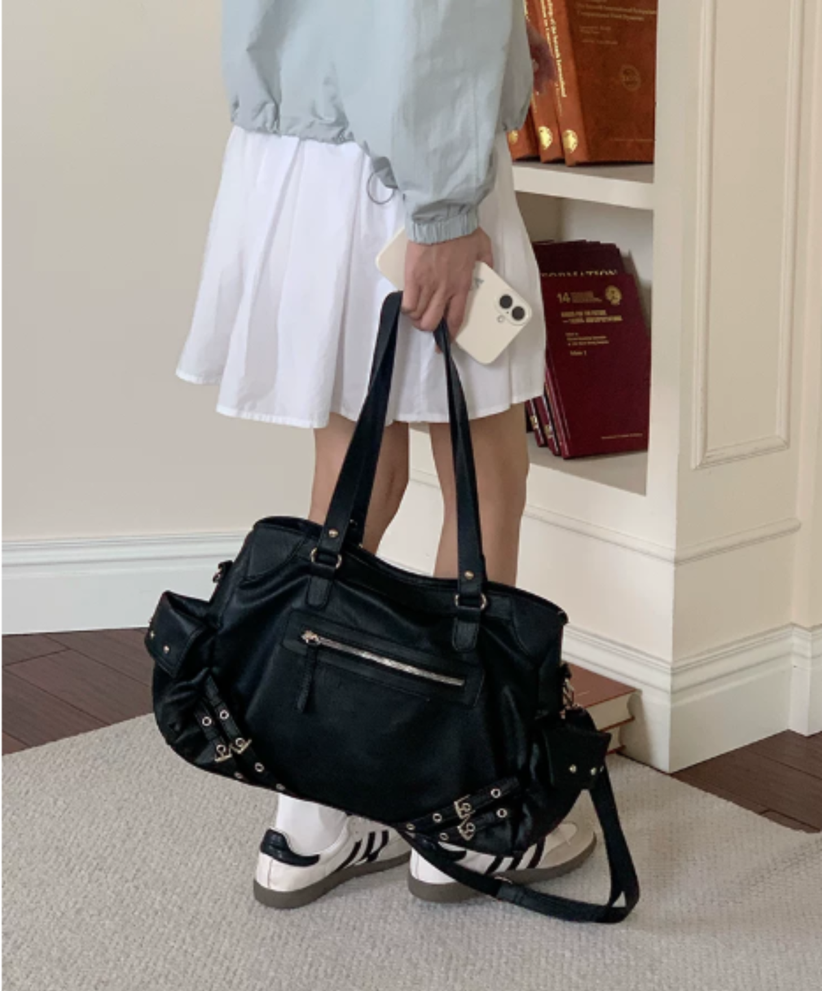 boston-style eyelet-detail belt bag EN3252
