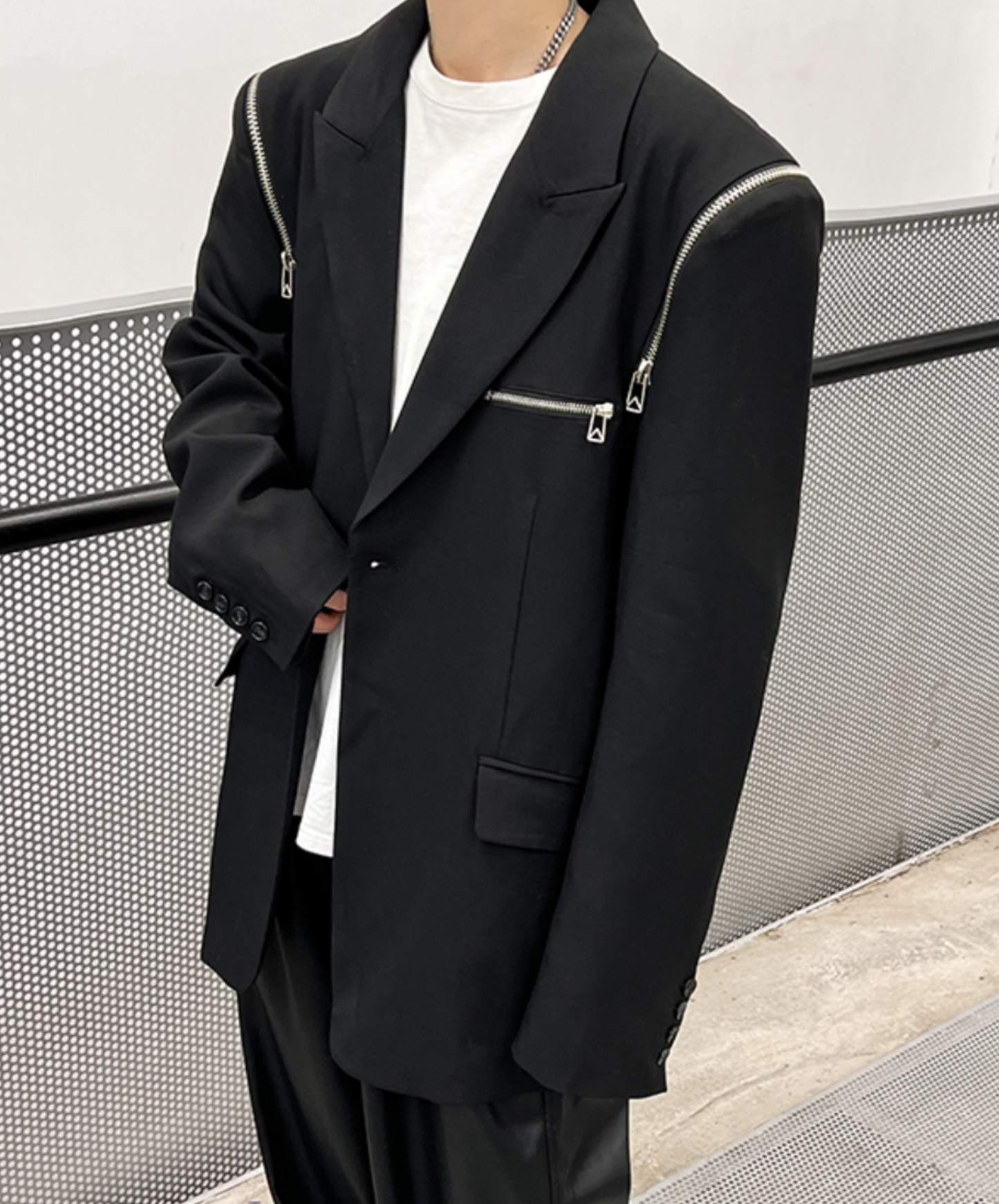 【style59】dark mode outfit set EN1862(jacket + shirt + pants set)