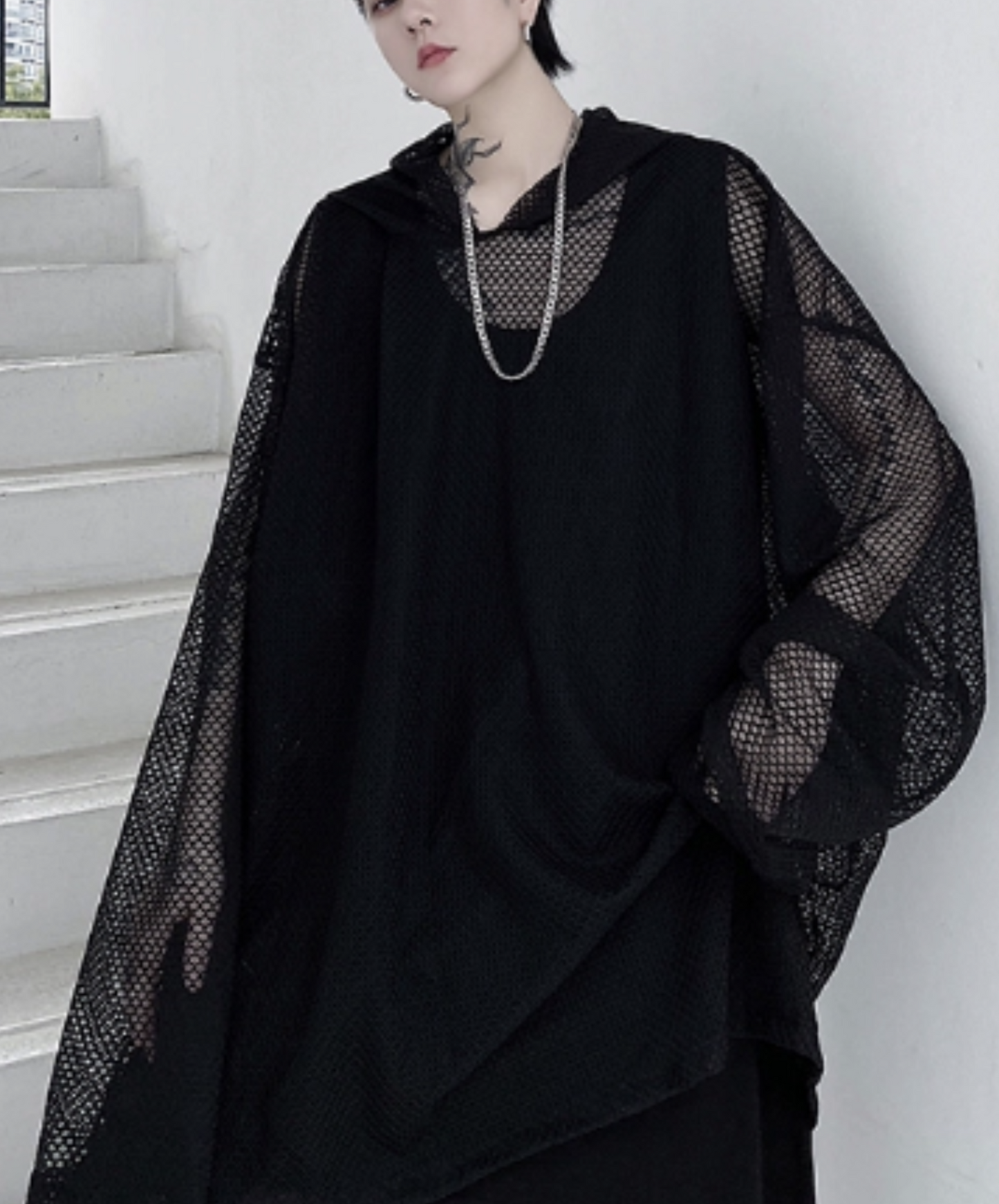 dark mesh hoodie EN1133