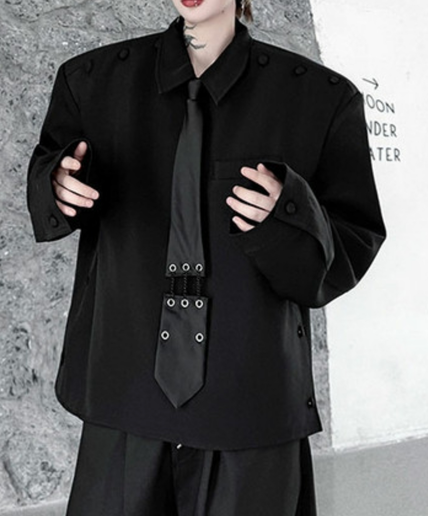 dark special design tie included shirt EN2382