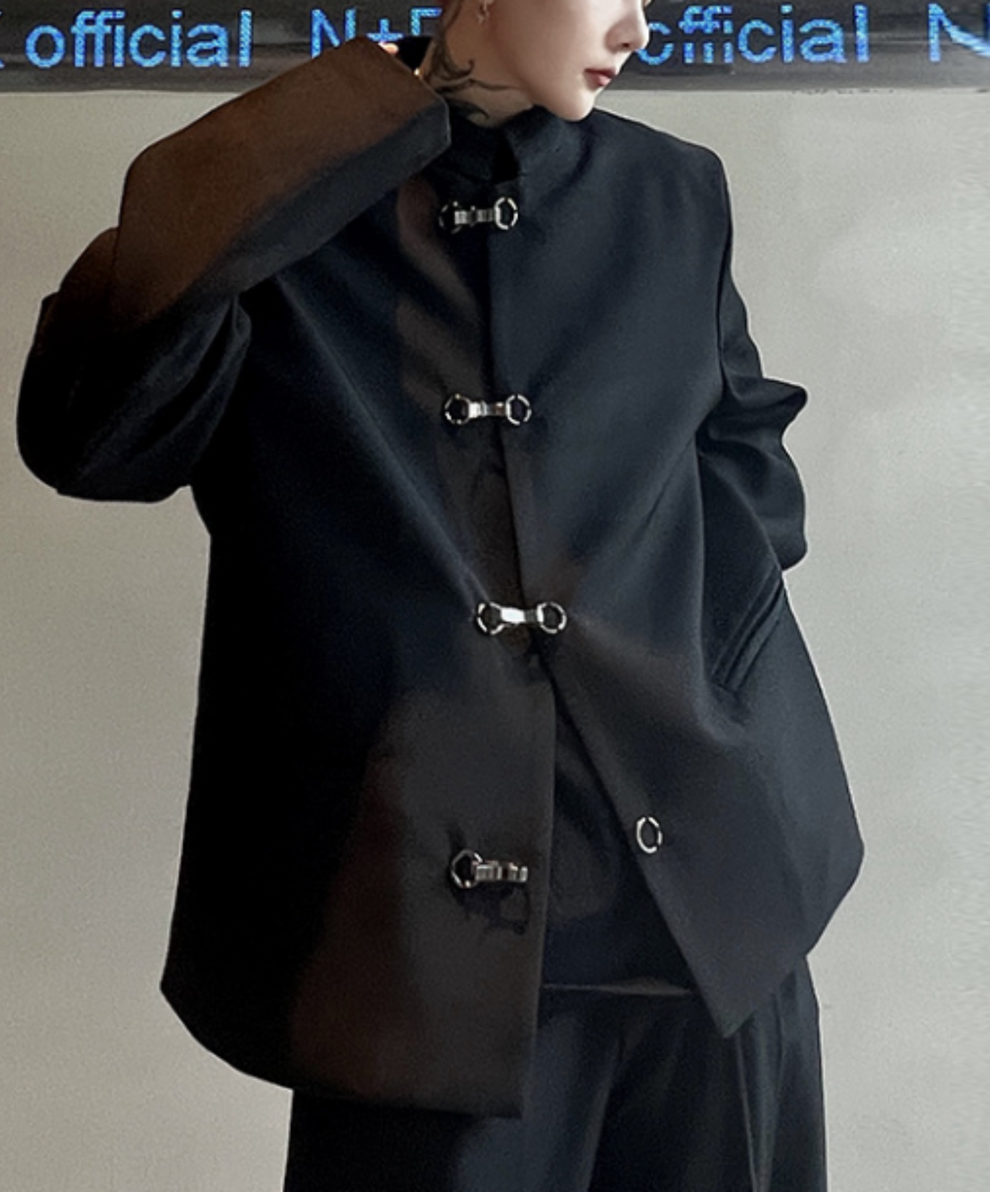 【style52】dark mode outfit set EN1849(jacket + shirt + skirt set)