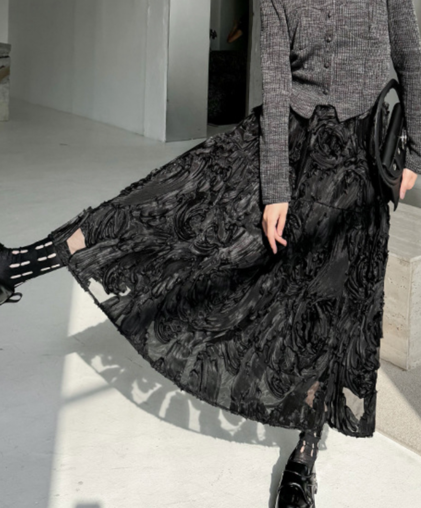 unique three-dimensional design skirt EN2275