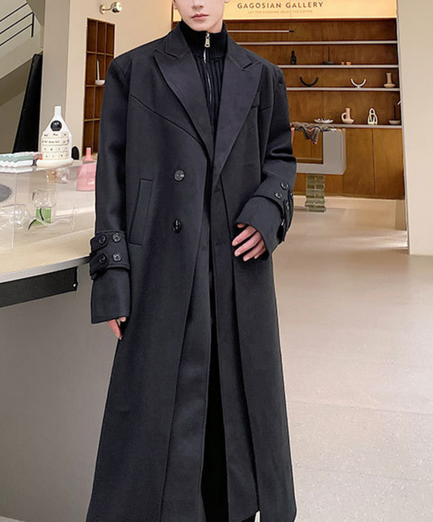【style39】dark mode outfit set EN1412( coat+ pants set)