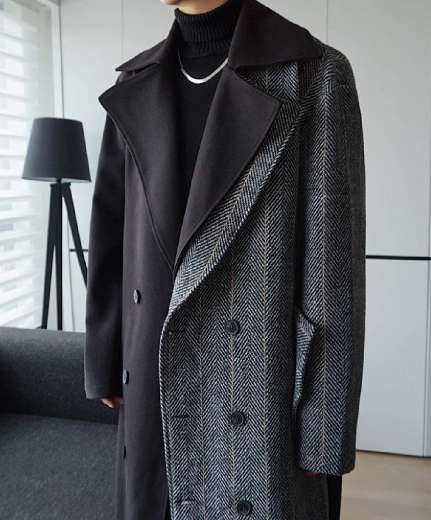 【style37】dark mode outfit set EN1410( coat+ pants set)
