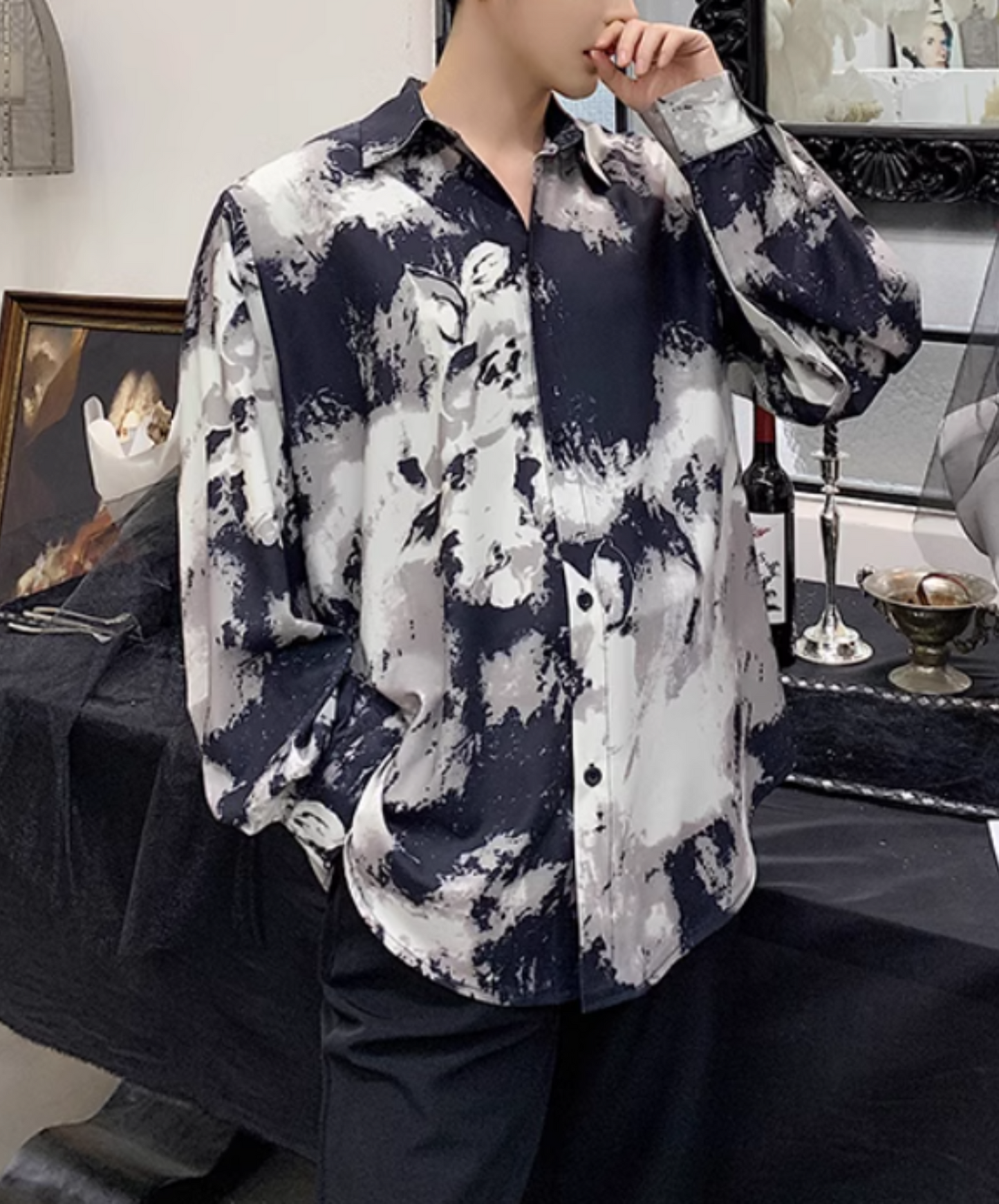 【style68】dark mode outfit set EN1892(jacket + shirt + pants set)