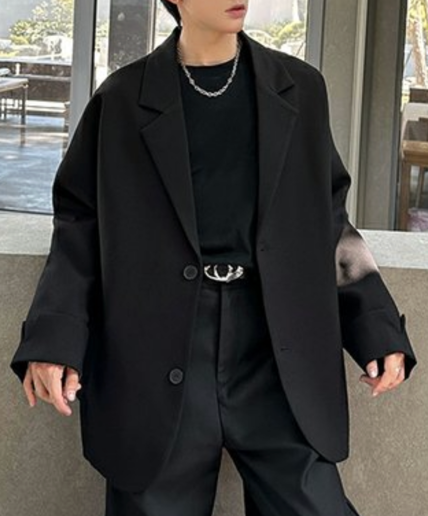 drop shoulder simple jacket EN2457