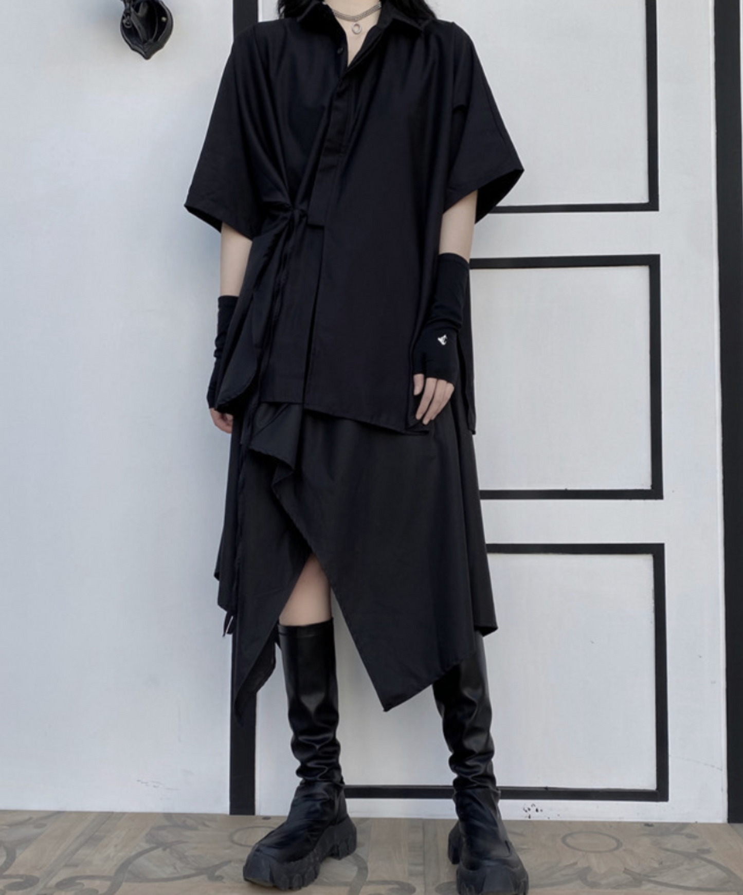 dark samue-style front design shirt EN2191