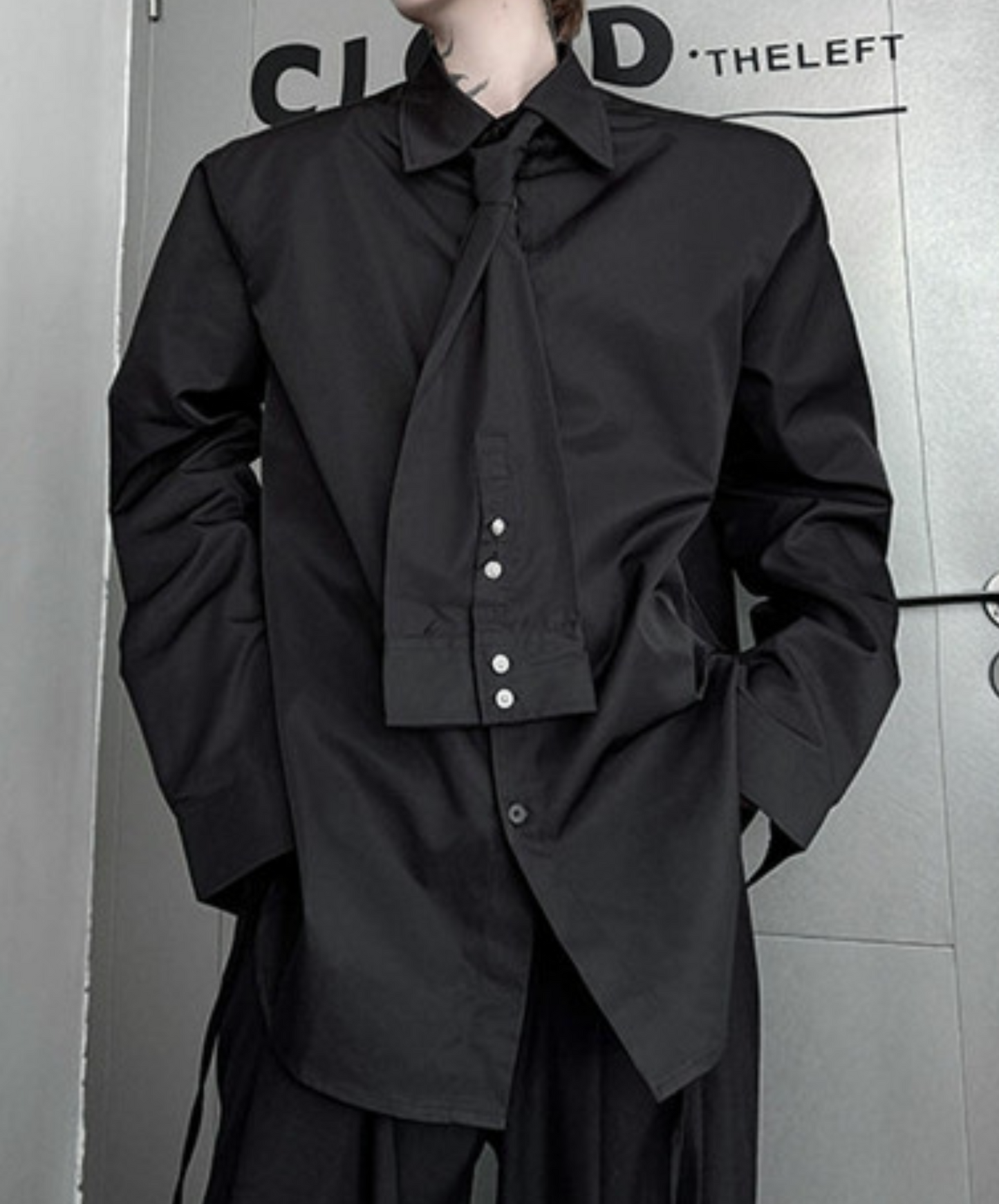 sleeve design with bow tie shirt EN2357