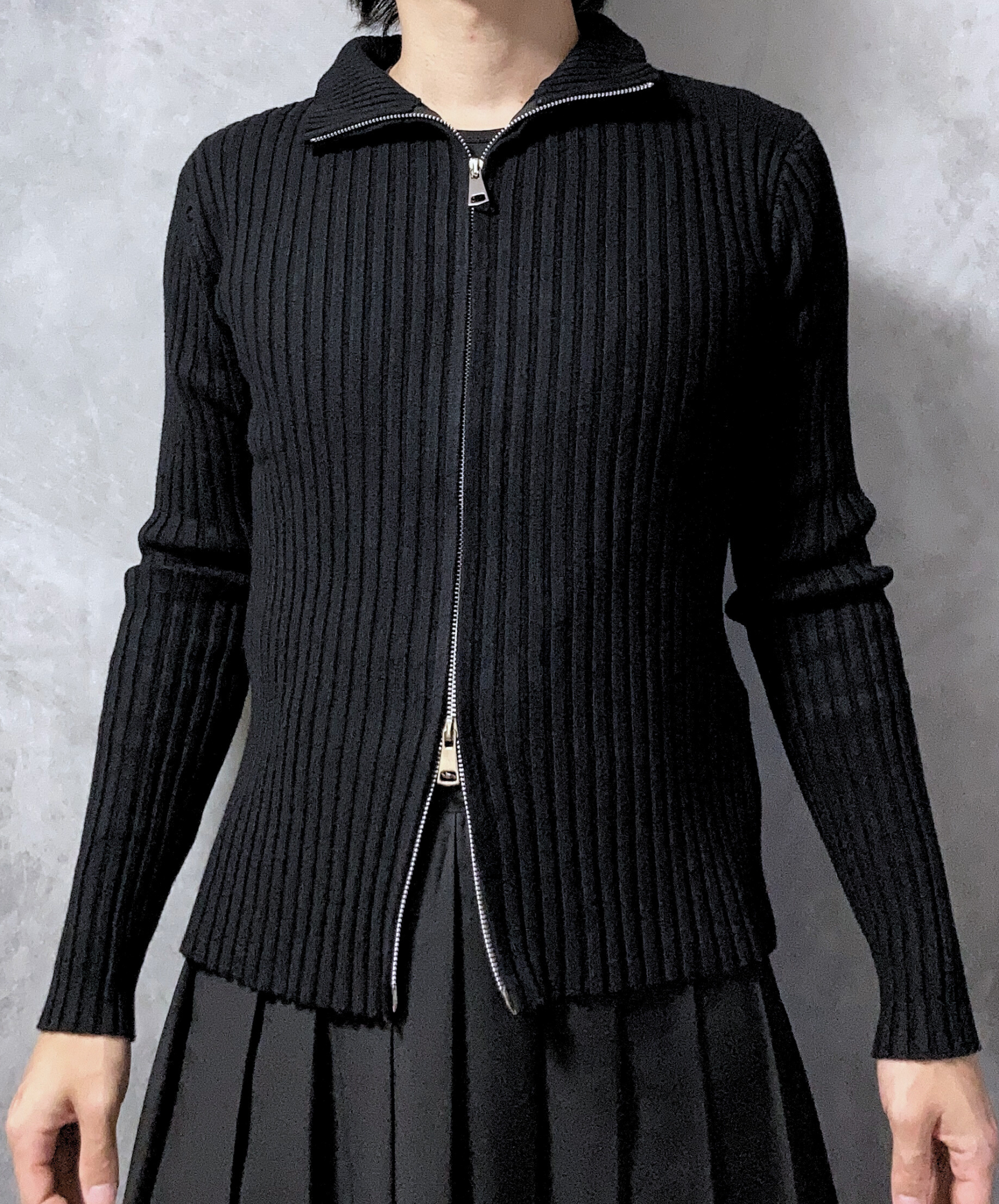 【style64】dark mode outfit set EN1883(jacket + sweater + pants set)