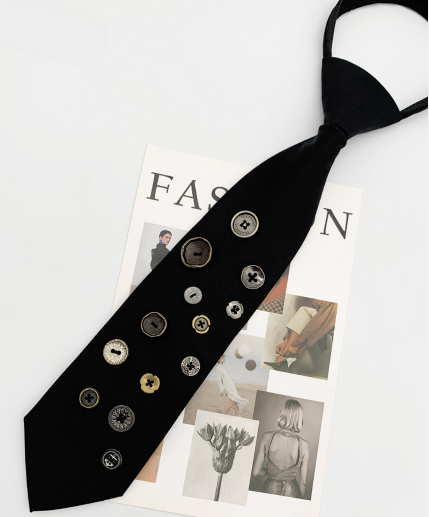 random size button decoration necktie EN2352