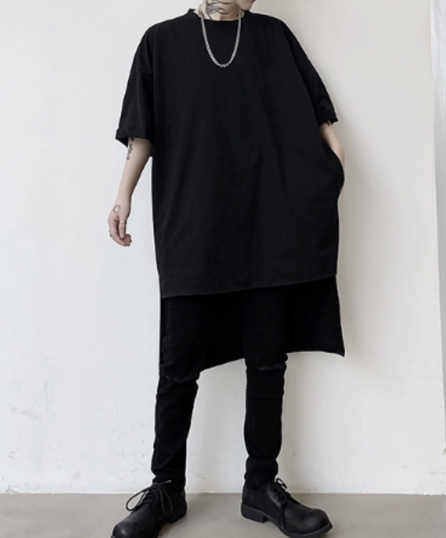 dark back long t-shirt EN1003