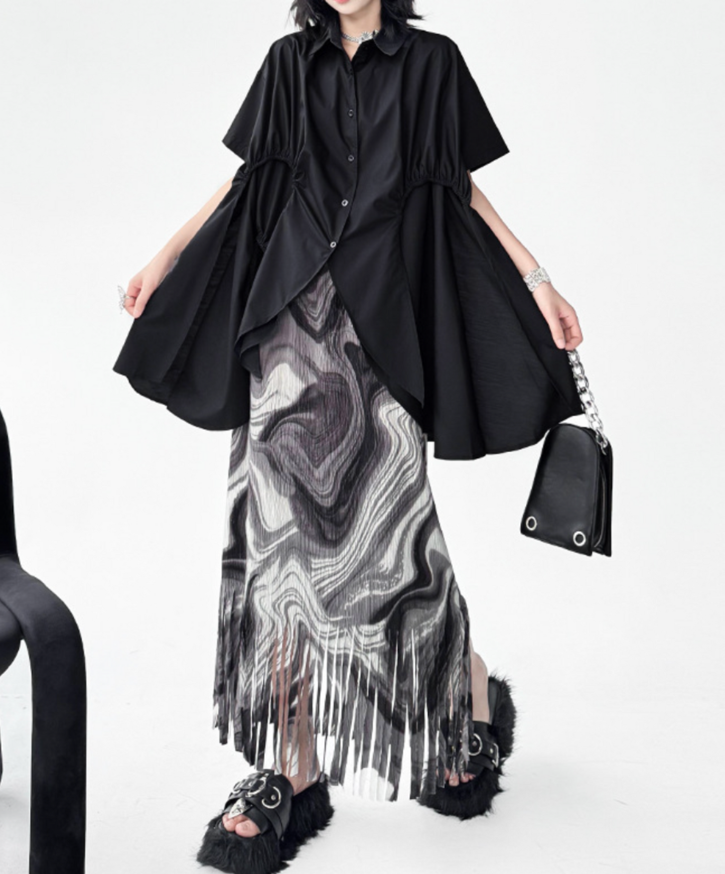 dark special browsing design long shirt EN2317