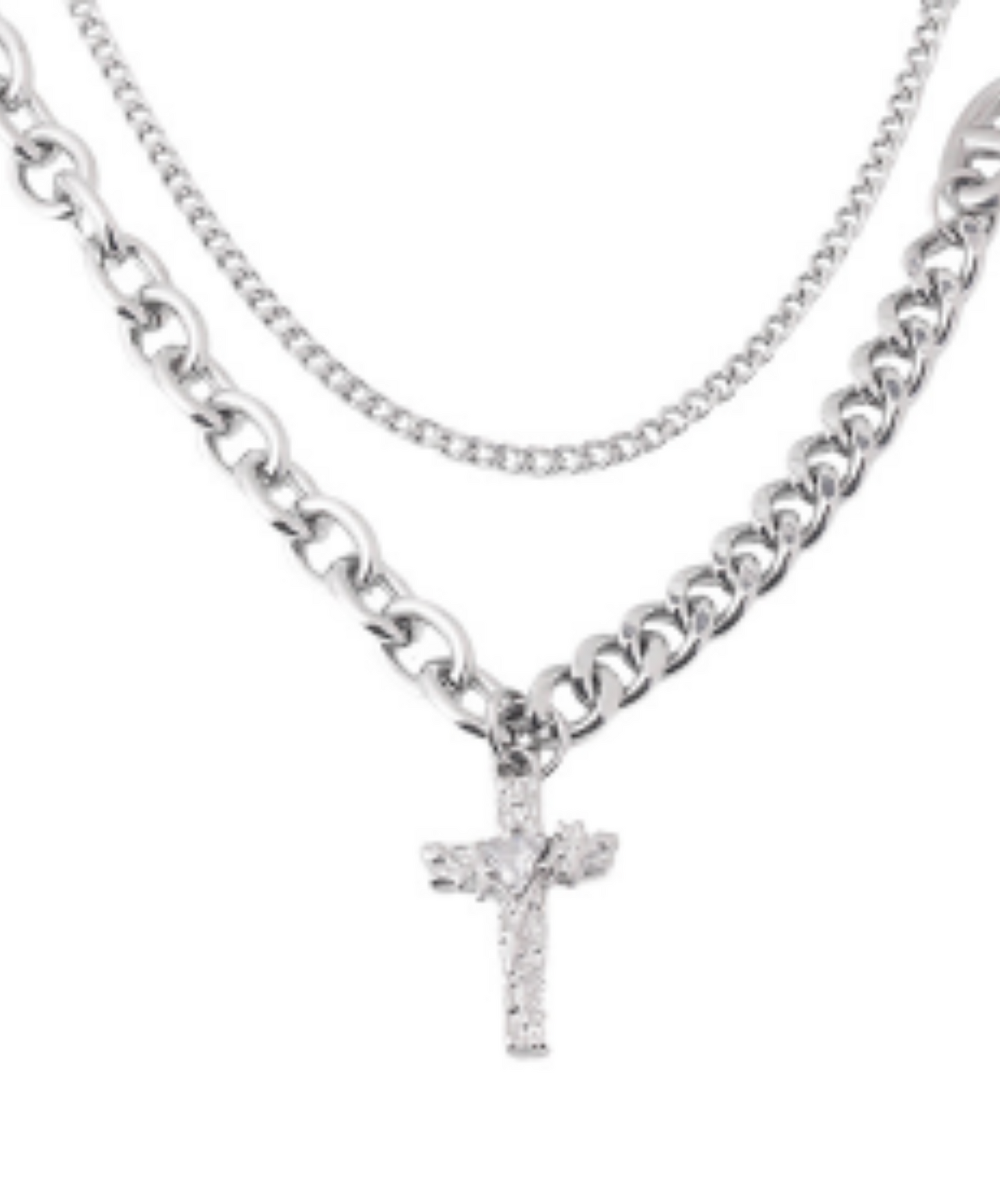 dark cross star necklace EN2028