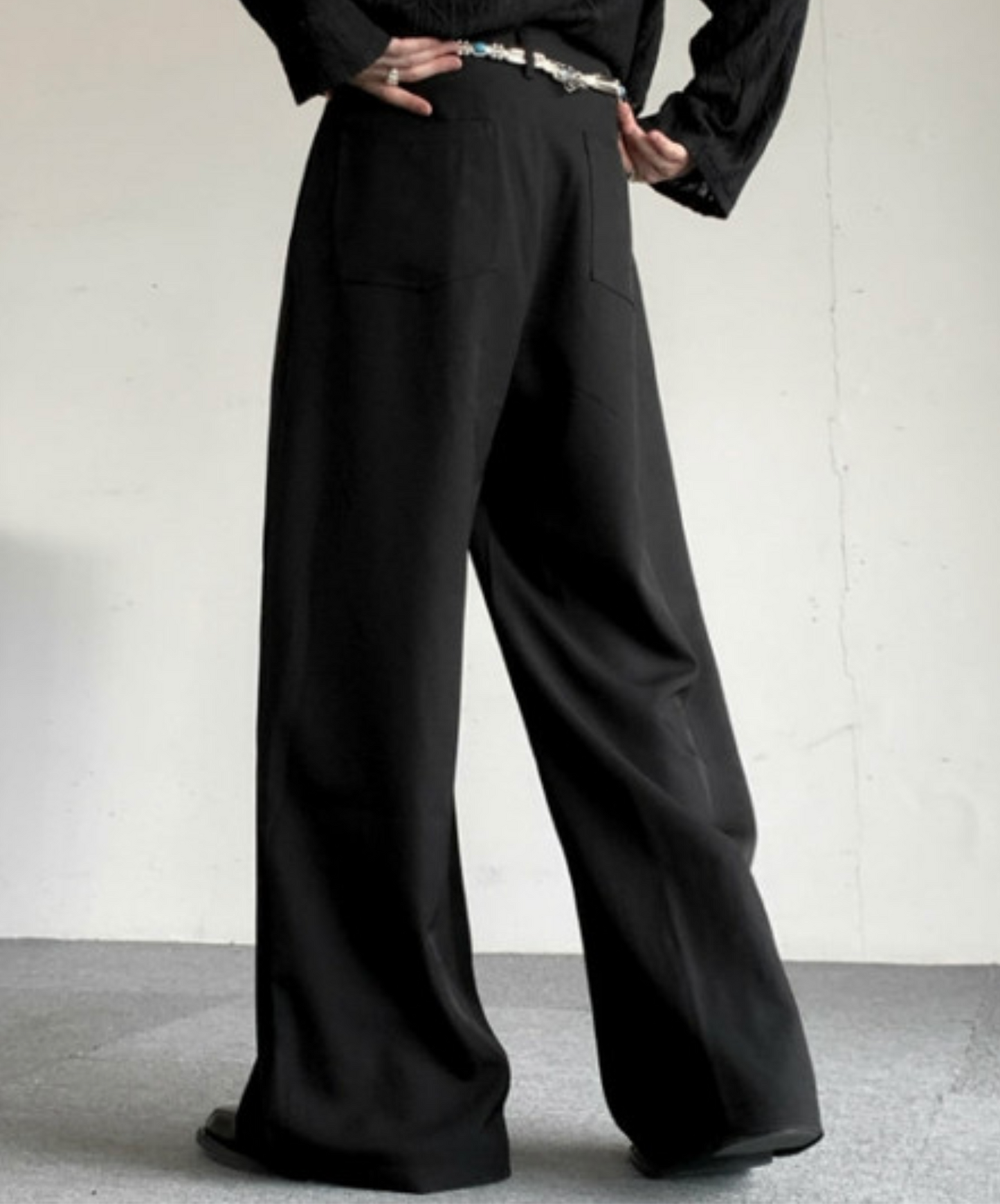 retro multiple button decoration pants EN2371