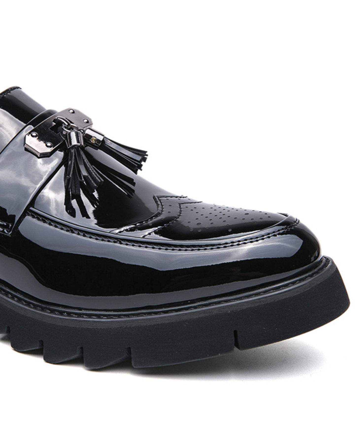 enamel-like tassel shoes EN2358
