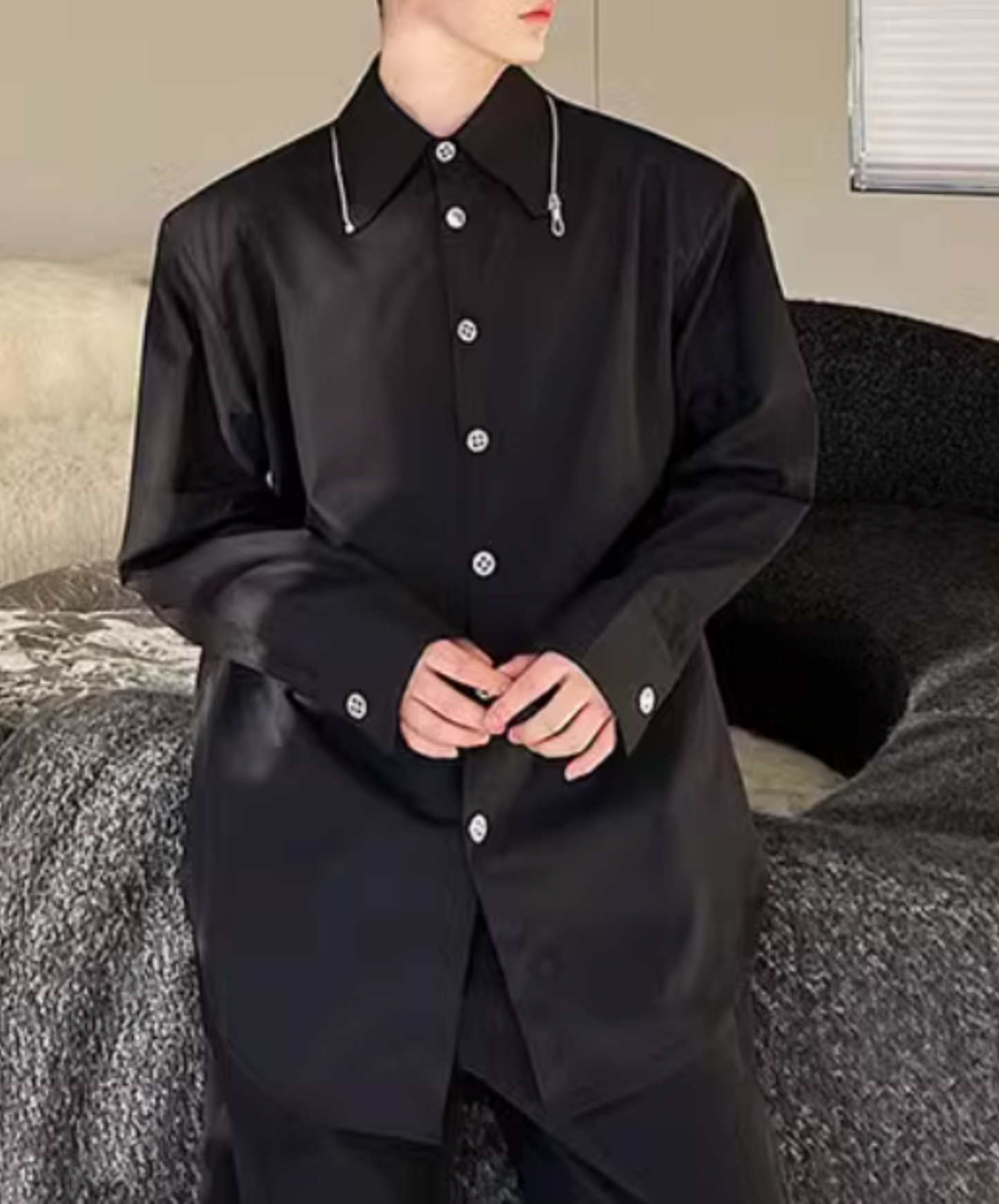 collar zip shirt EN1856