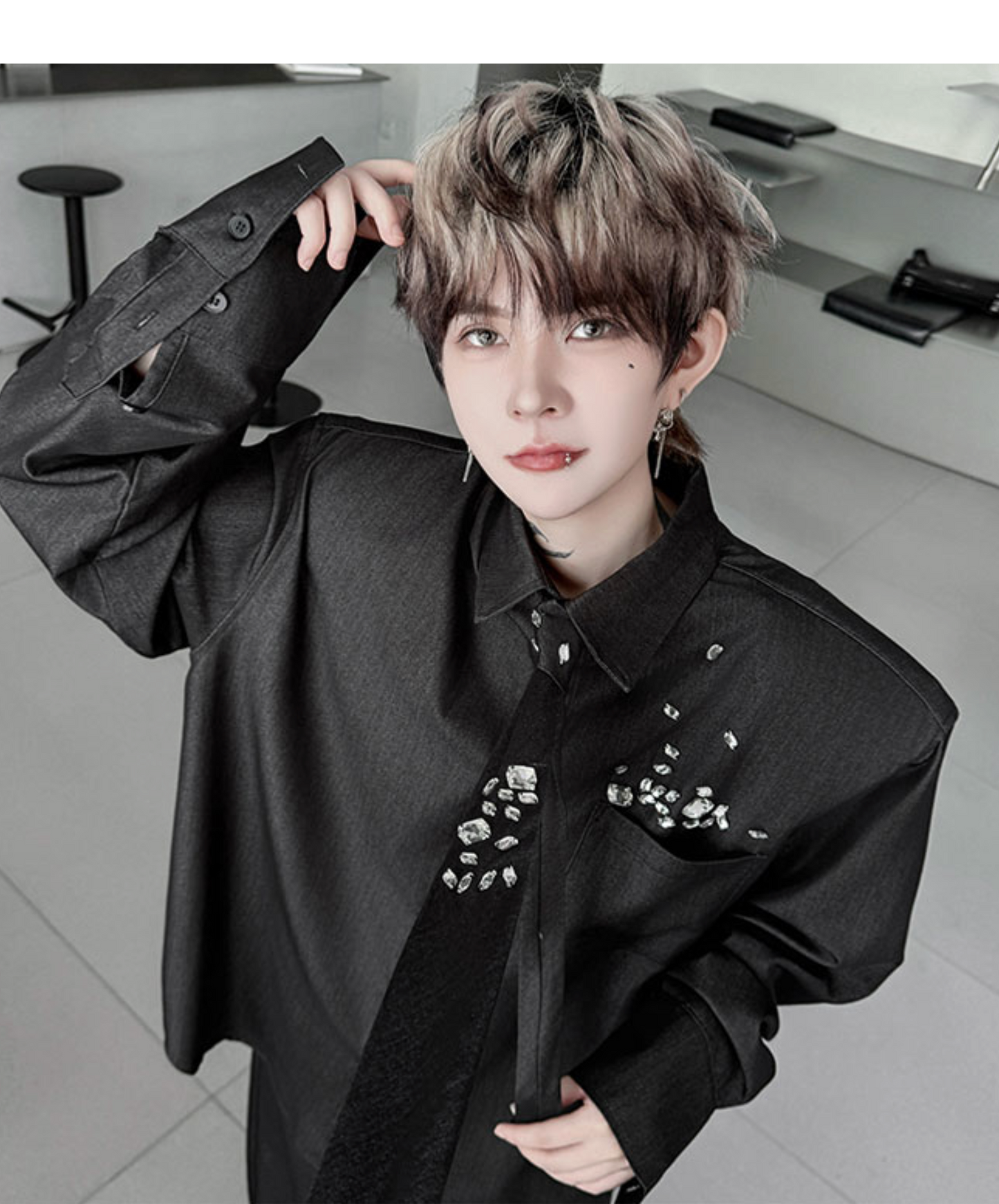 casual denim tie included shirt EN2470