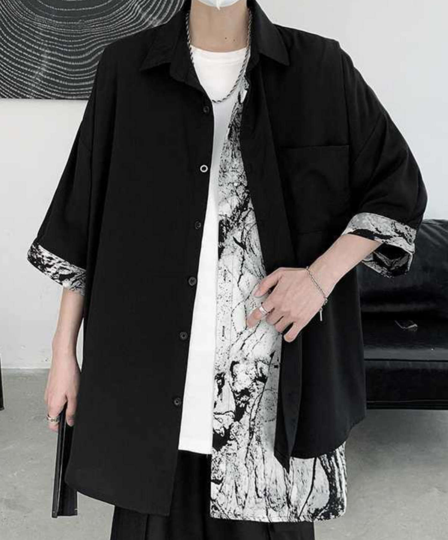 ink painting design fake two piece shirt EN1759