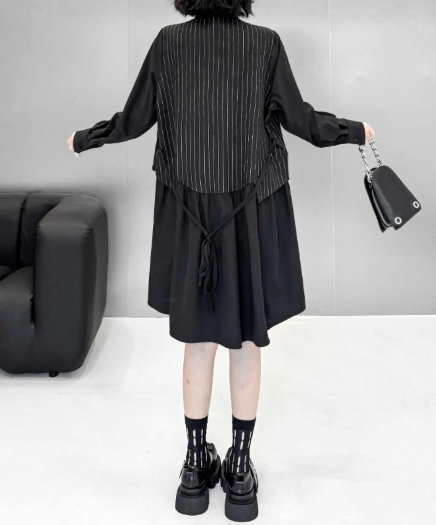 fake layered stripes long shirt EN2329