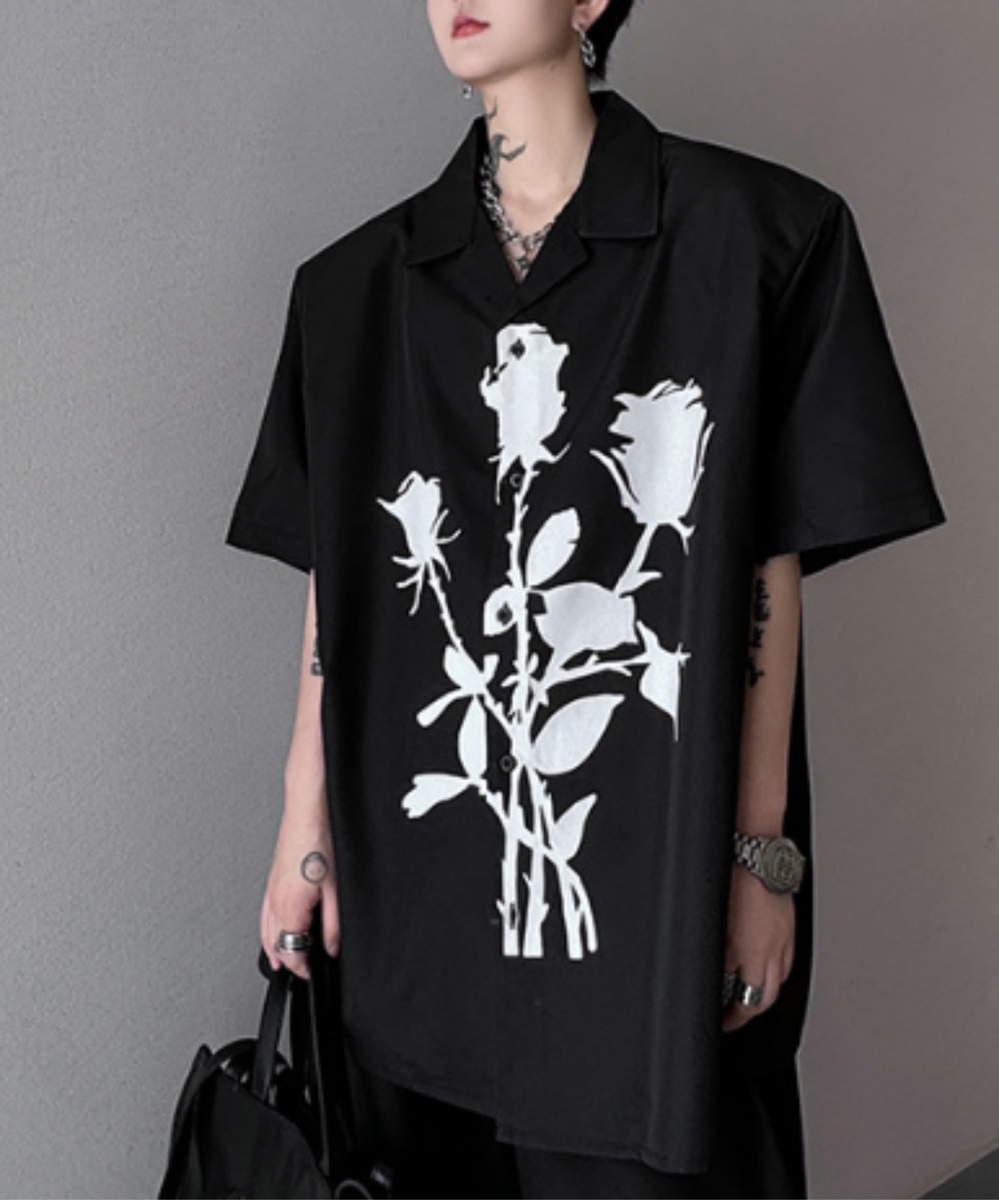 rose silhouette print shirt EN2905