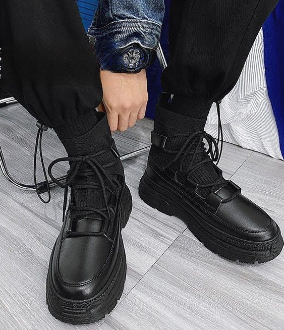 platform leather boots EN107