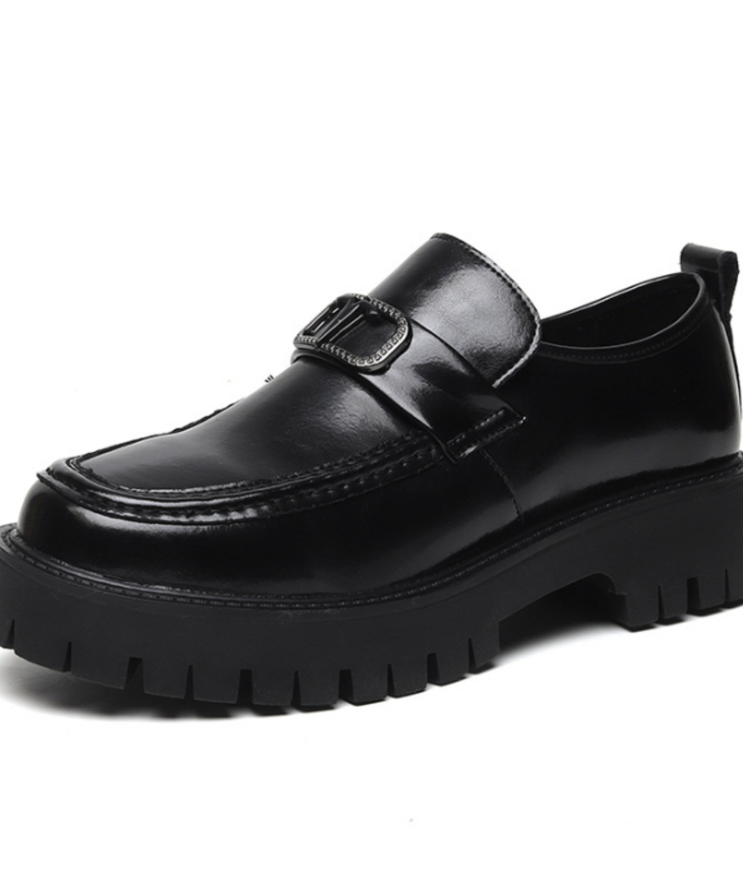 metal buckle embellished leather shoes EN688