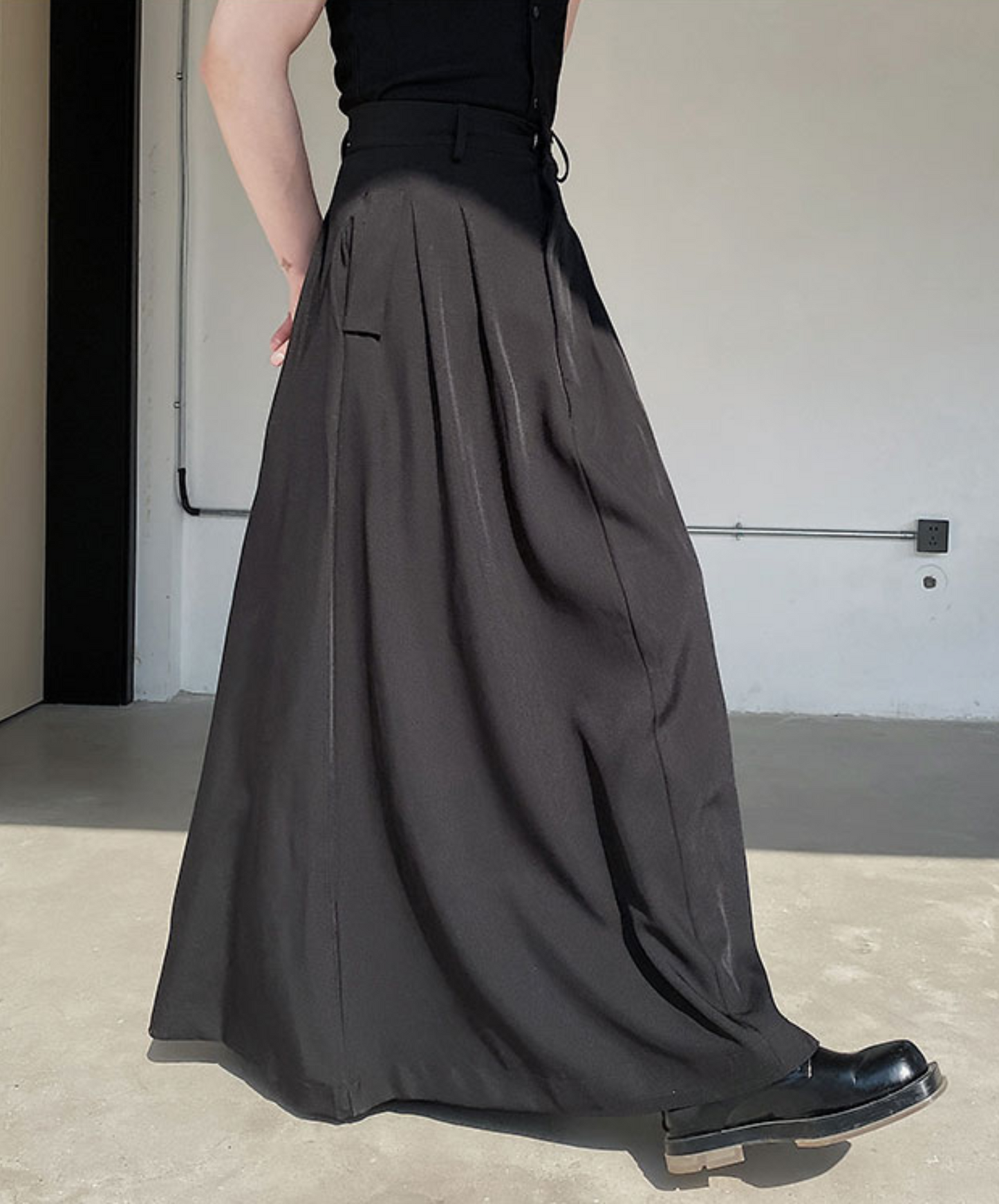 dark high waist long skirt EN779