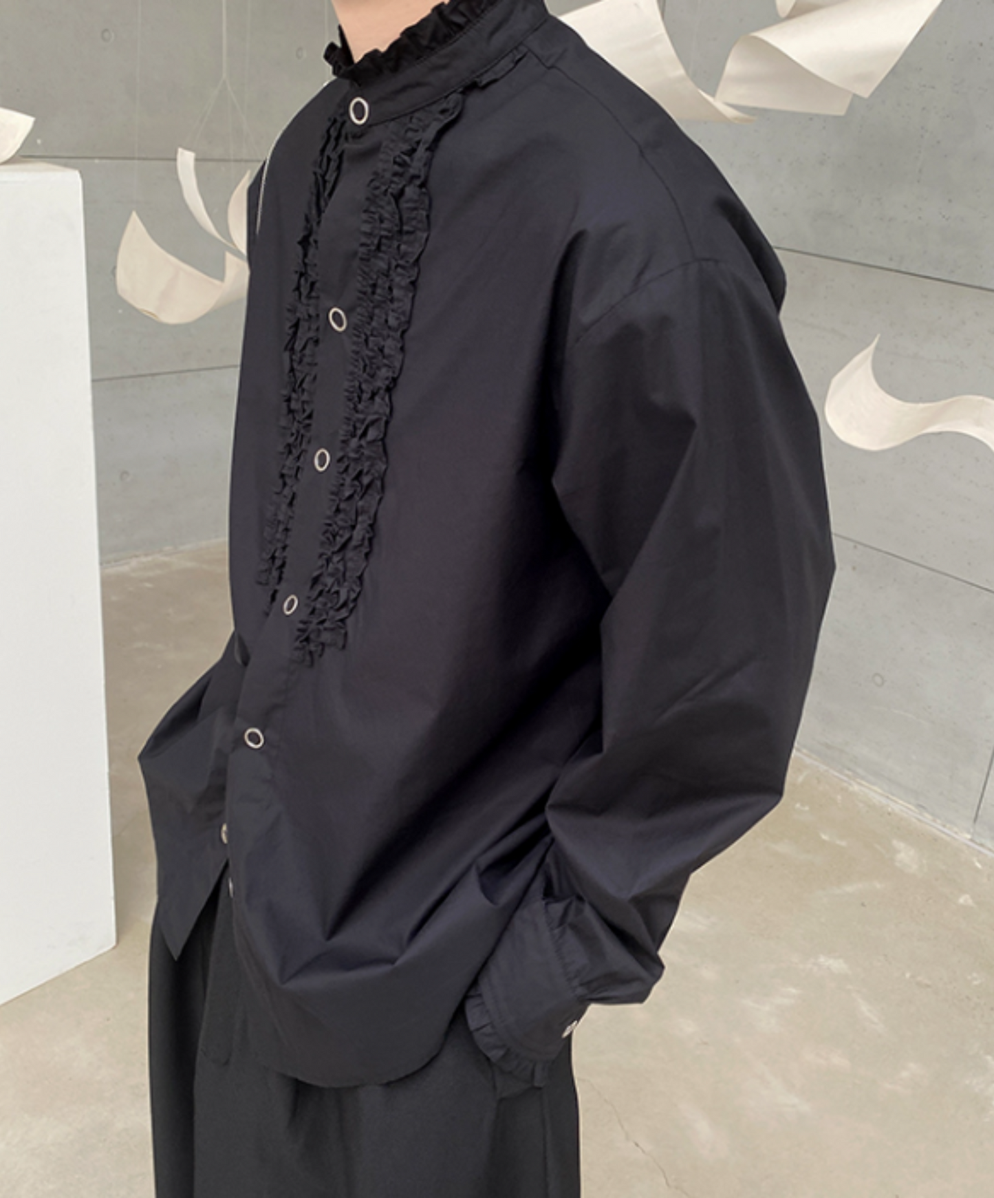 classical zip embellished shirt EN638