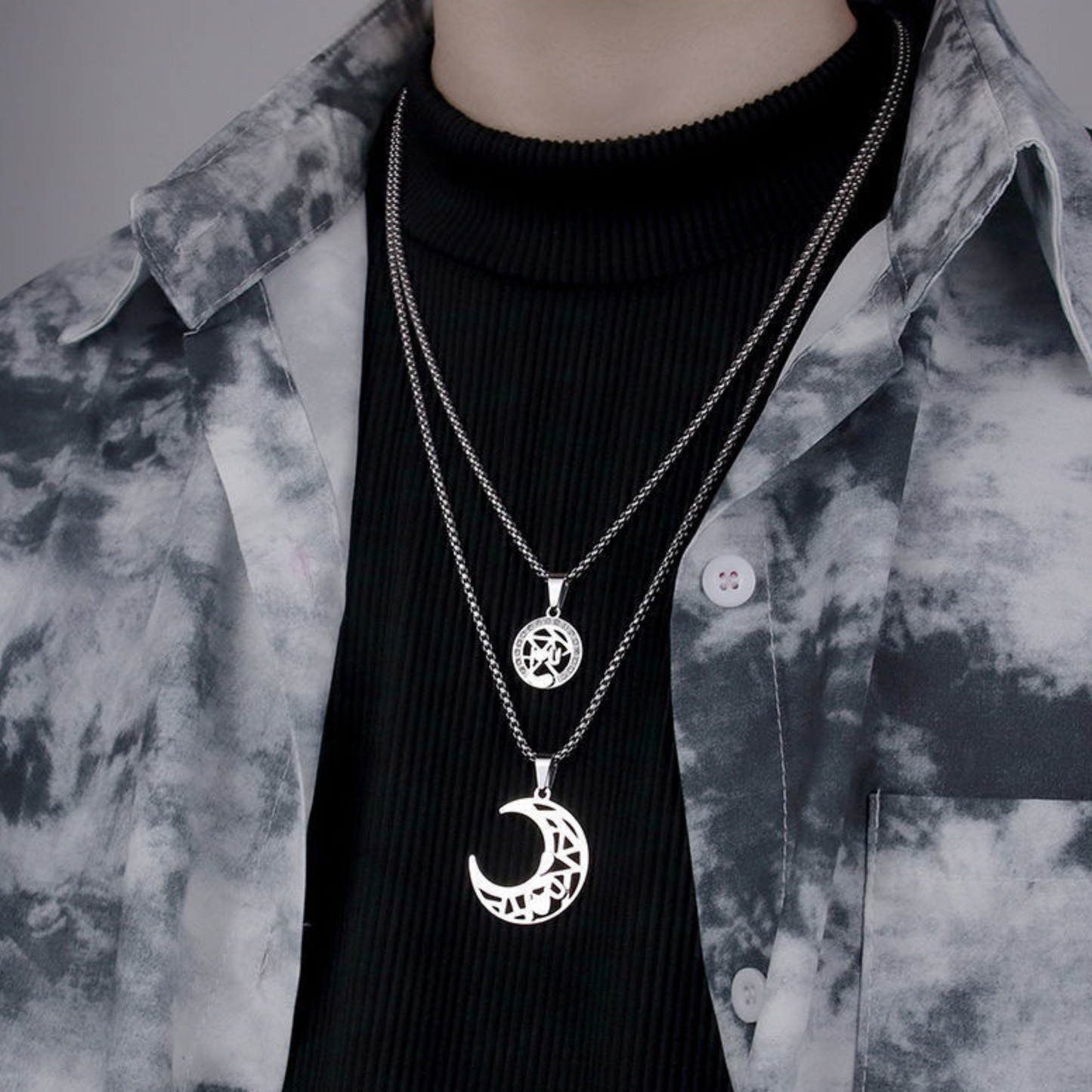 sun and moon pair necklace EN511