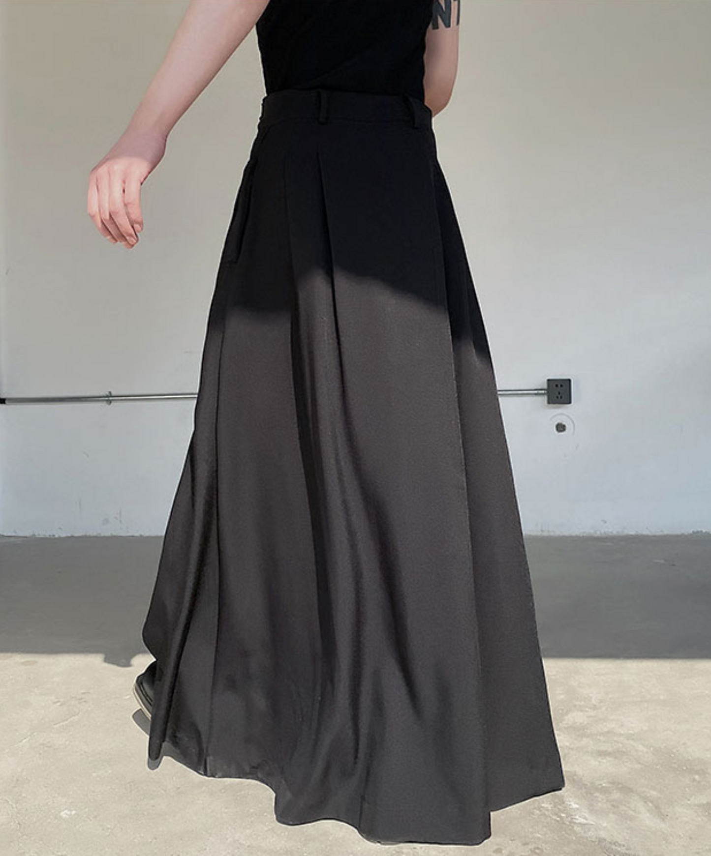 dark high waist long skirt EN779