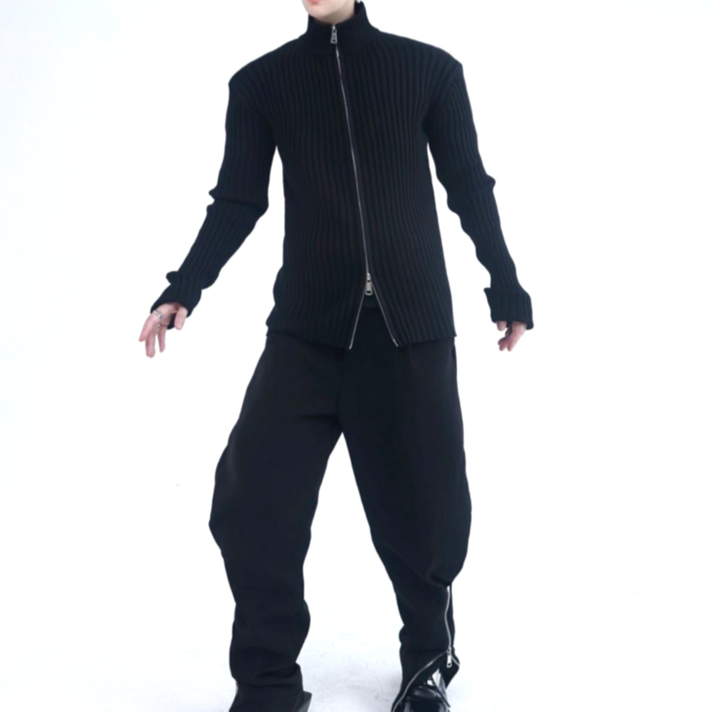 double zip turtleneck sweater EN293