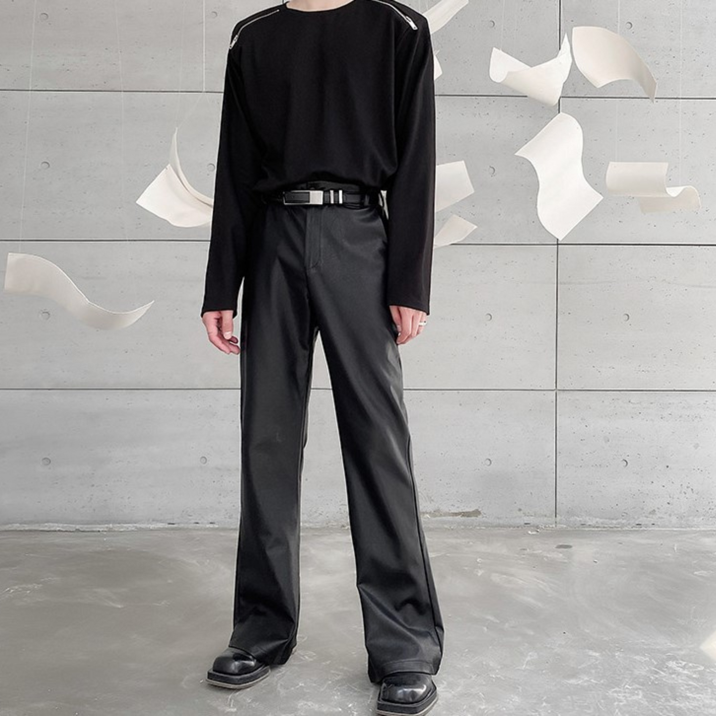 leather flare pants EN183