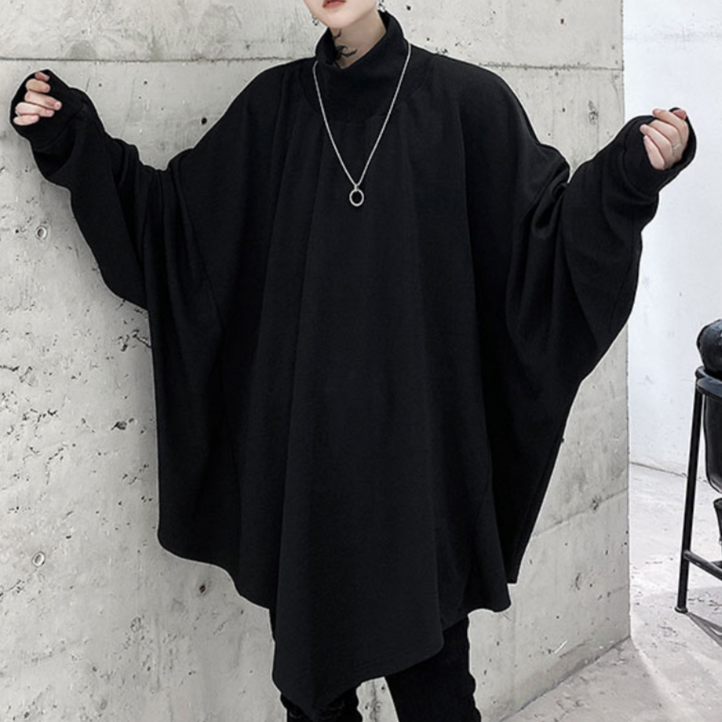 dark high neck cloak sweatshirts EN425
