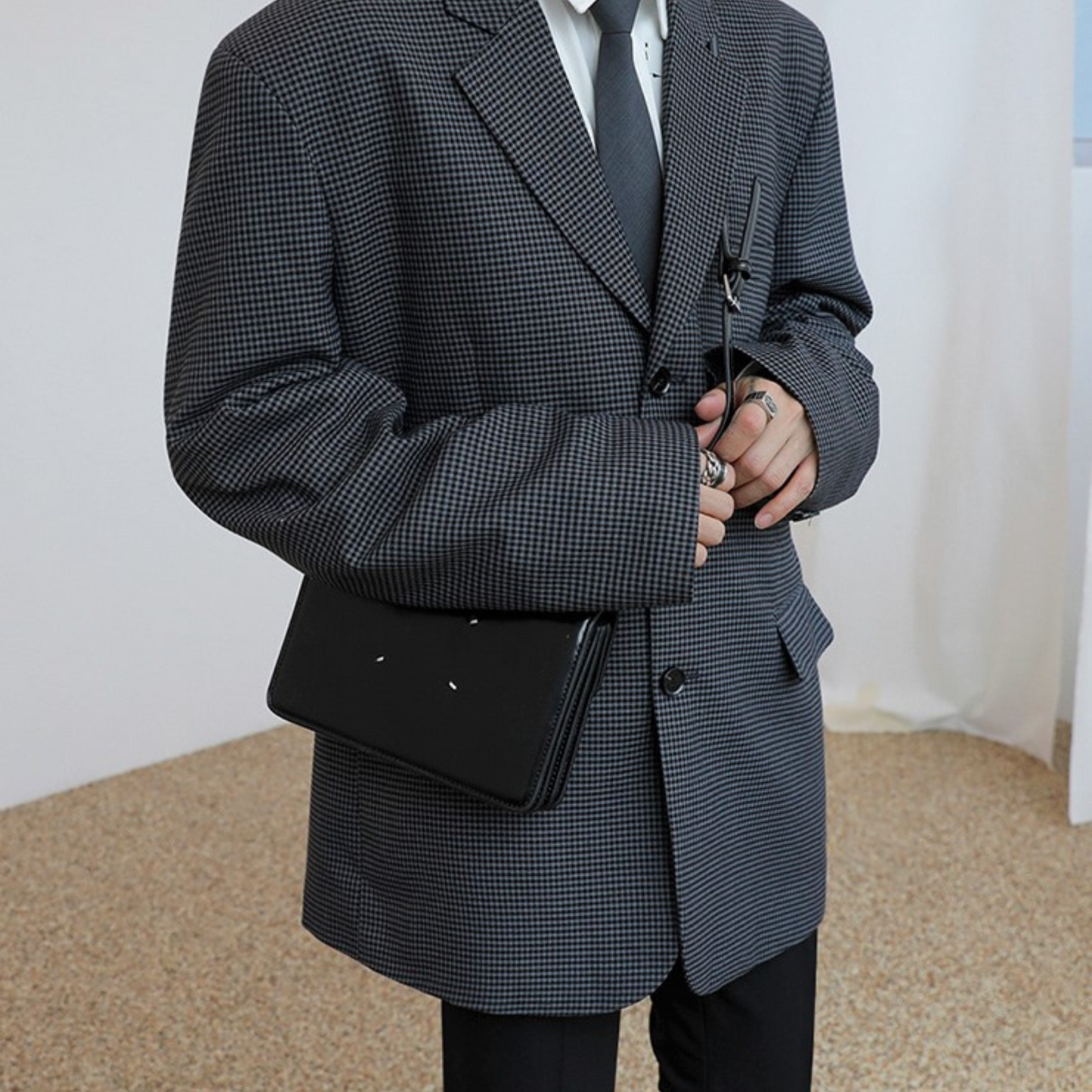 square shoulder leather bag EN199