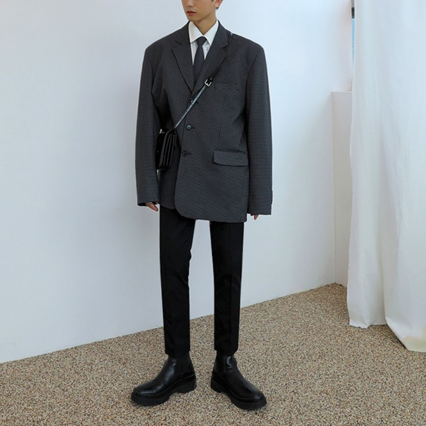 square shoulder leather bag EN199