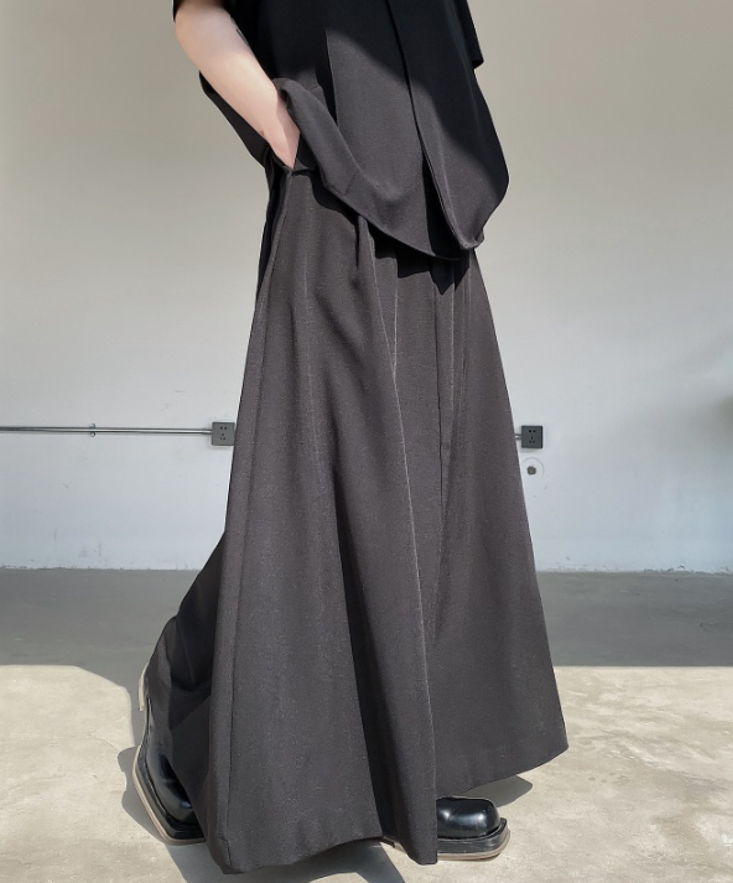 dark high waist long skirt EN779