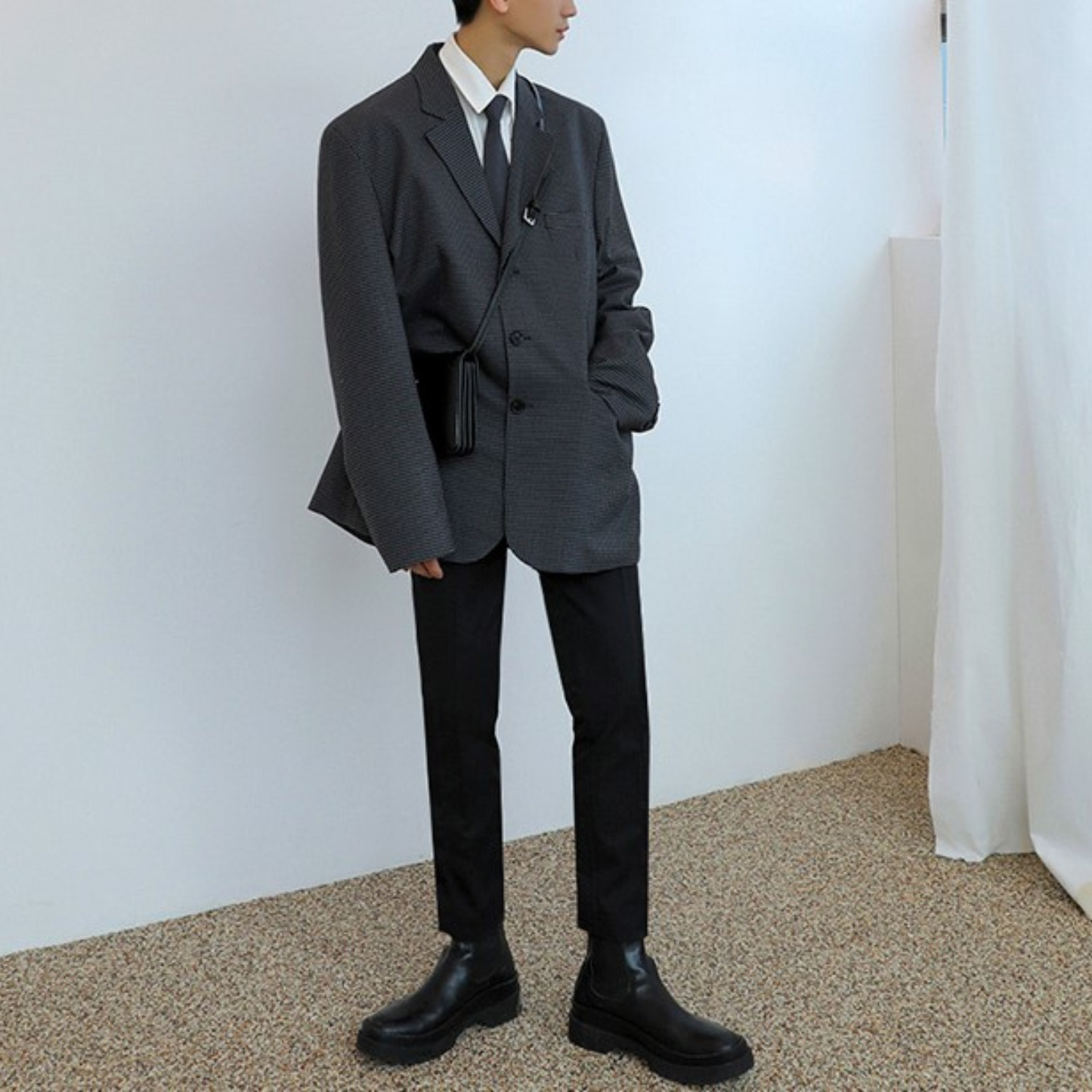 square shoulder leather bag EN199