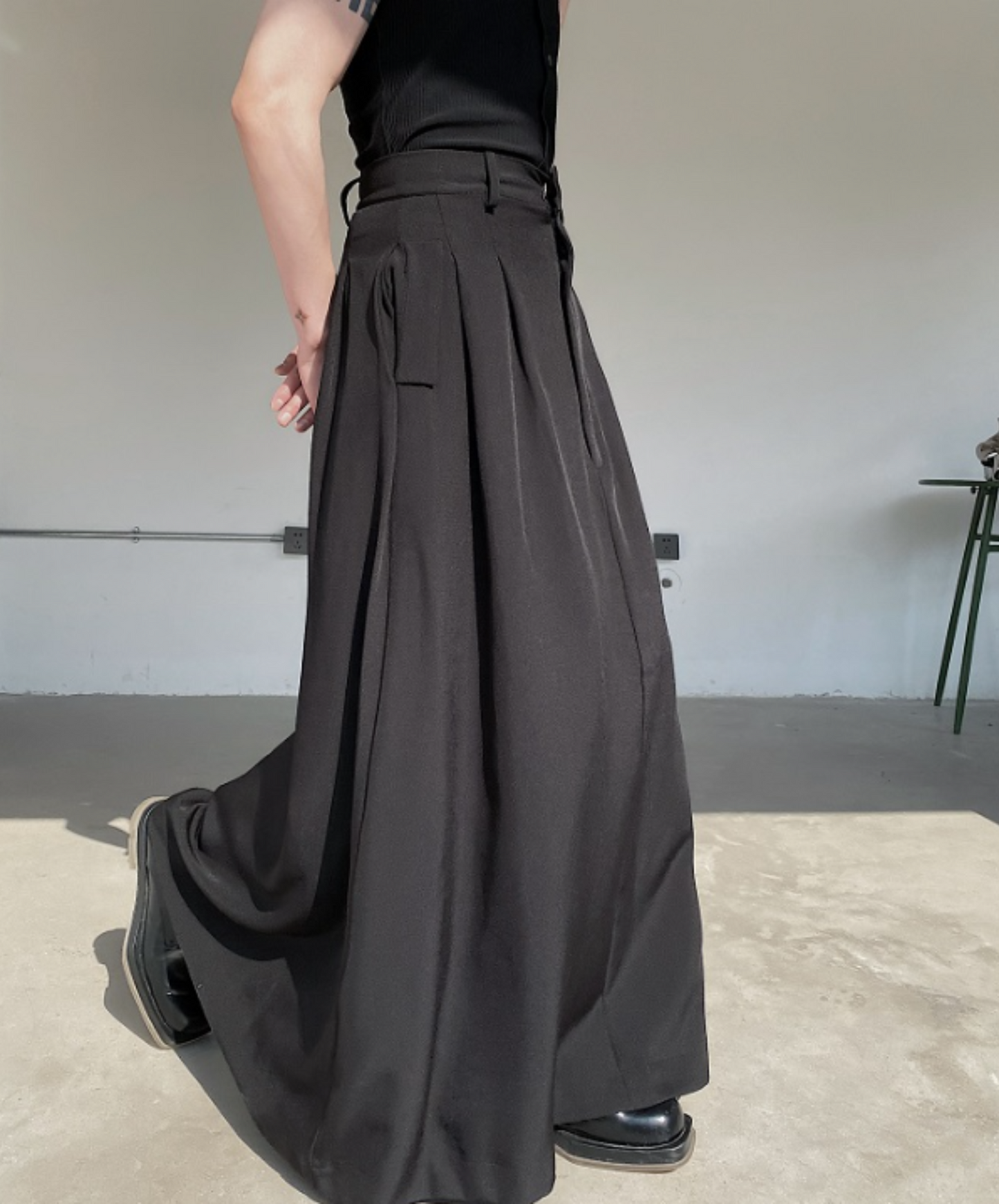 dark high waist long skirt EN779