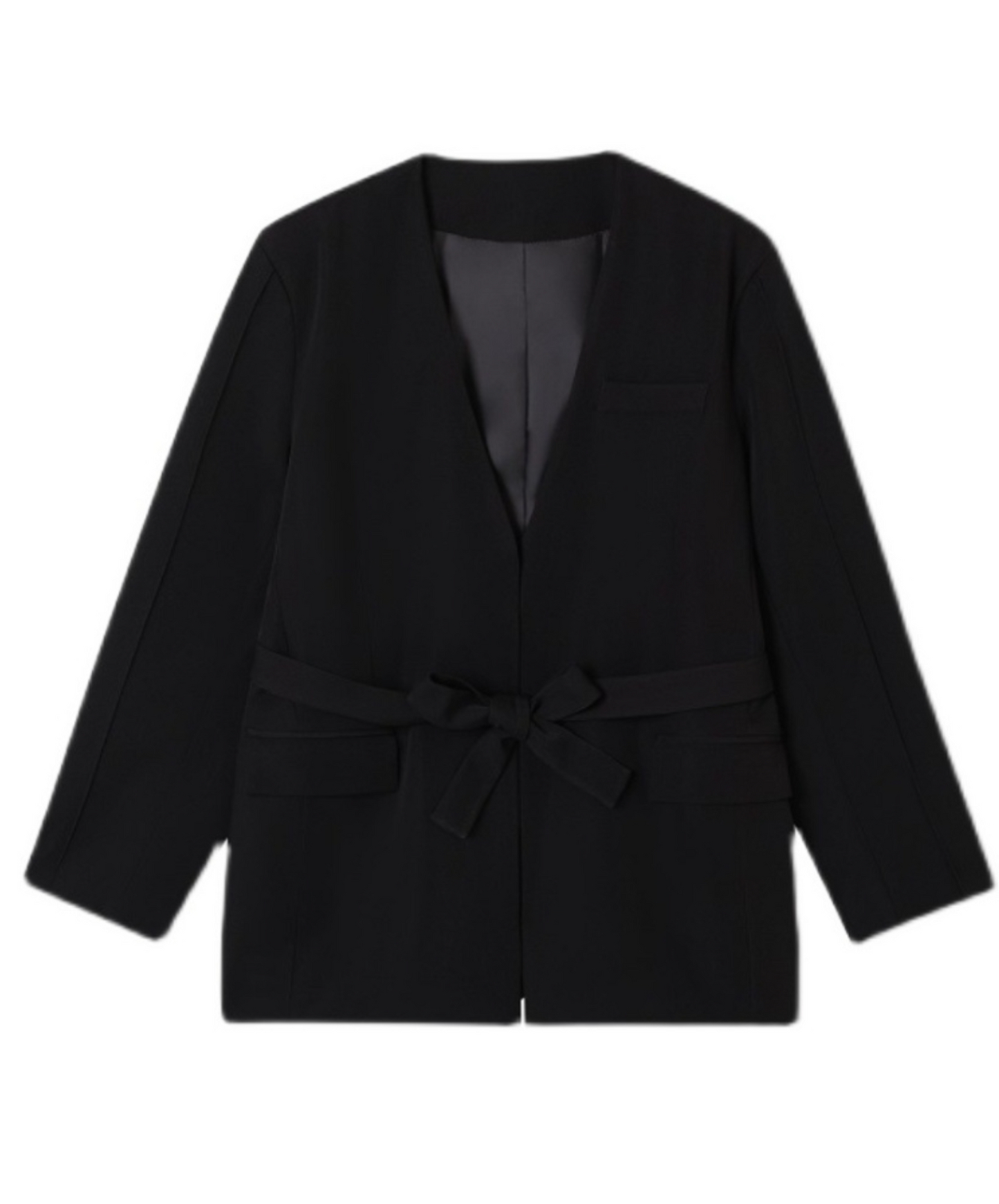 collarless belt jacket EN590