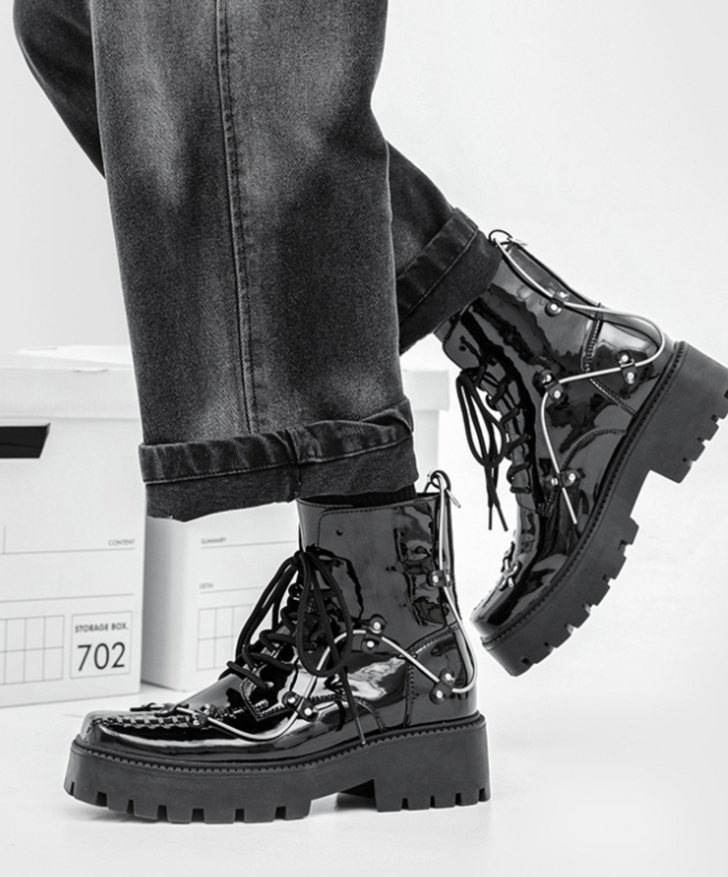 square head platform boots EN635