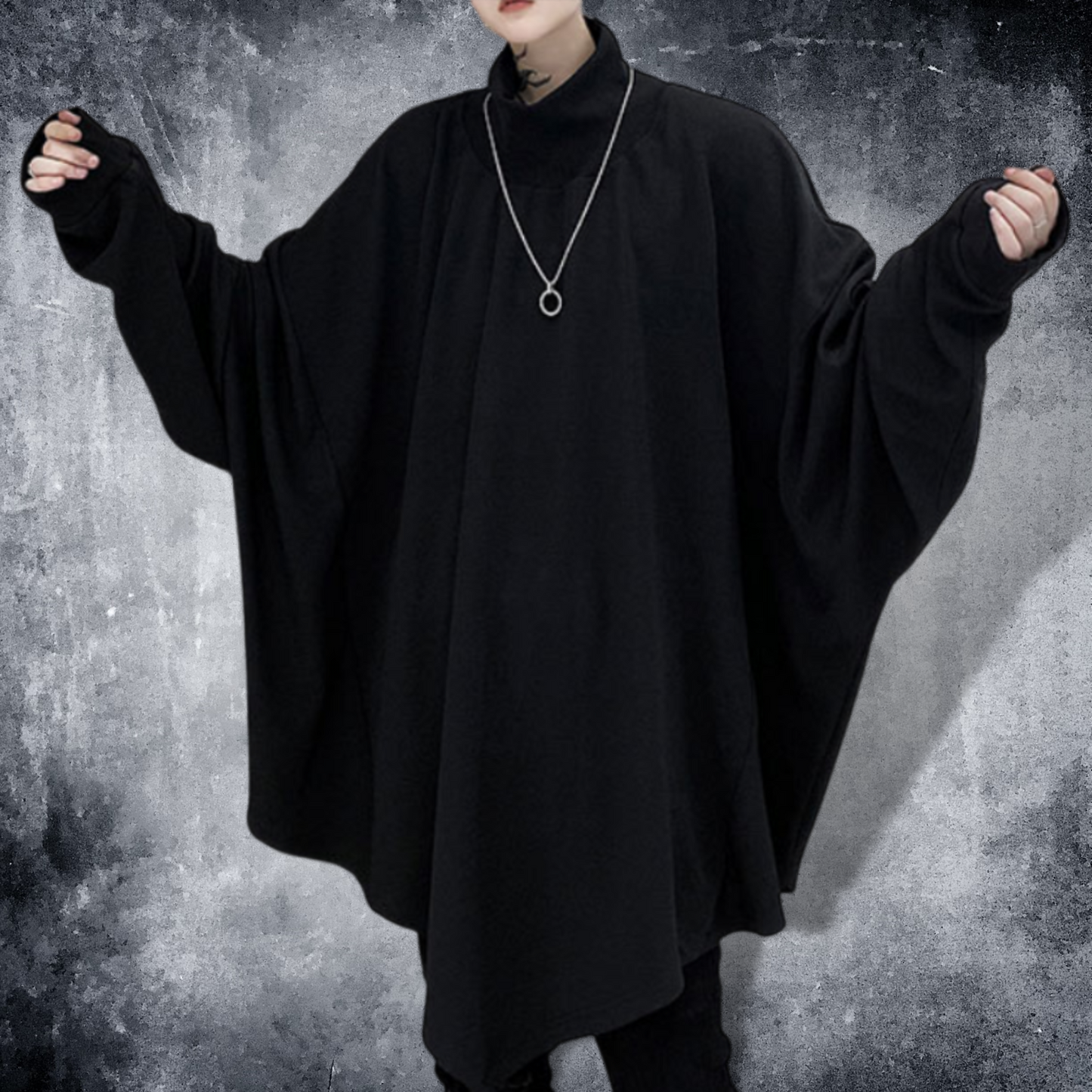 dark high neck cloak sweatshirts EN425